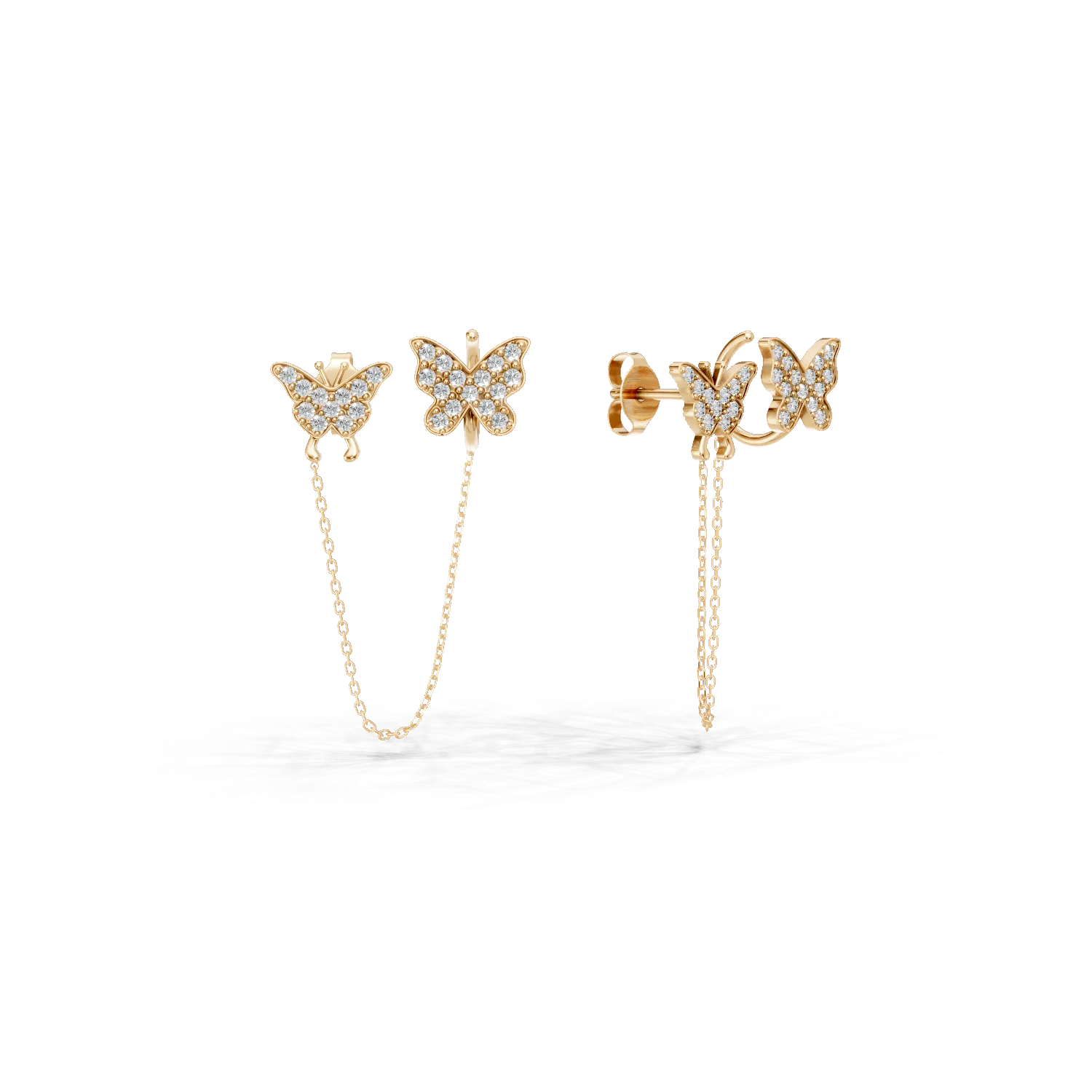 Cercei on ear cu fluturasi din aur galben cu zirconii Apparel & Accessories > Jewelry > Earrings DAAR 2 Cercei on ear cu fluturasi din aur galben cu zirconii Apparel & Accessories > Jewelry > Earrings DAAR 2