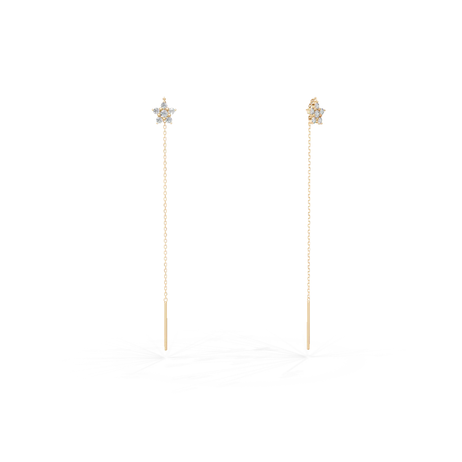 Cercei lungi cu steluta din aur galben cu zirconii Apparel & Accessories > Jewelry > Earrings DAAR 2 Cercei lungi cu steluta din aur galben cu zirconii Apparel & Accessories > Jewelry > Earrings DAAR 2