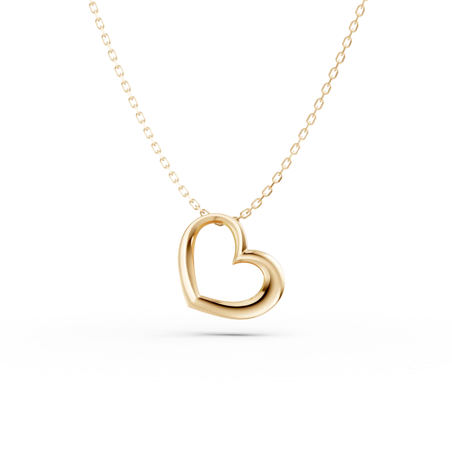 Lant cu pandantiv inimioara din aur galben