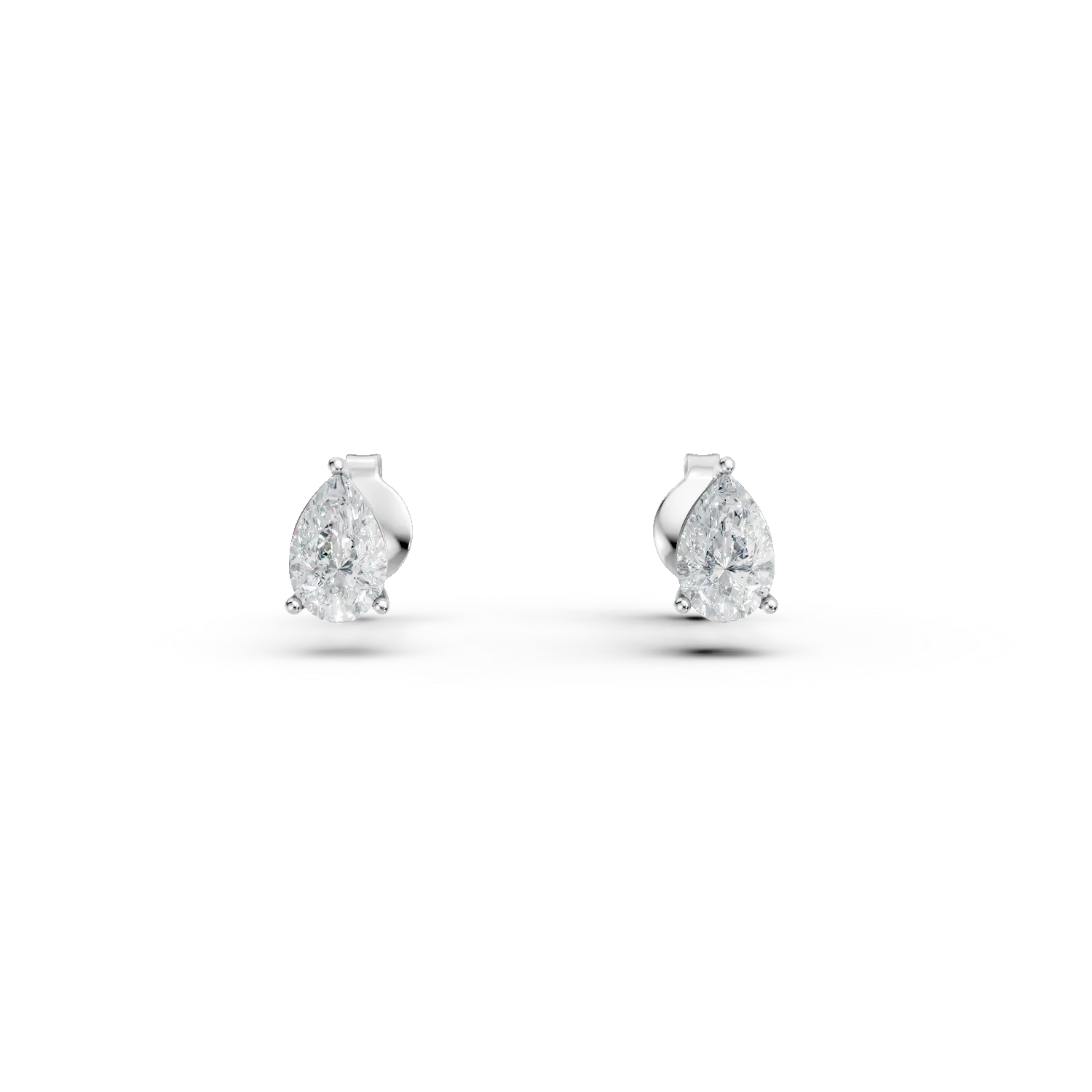 Cercei lacrima din aur alb cu diamante de 0.5ct create in laborator