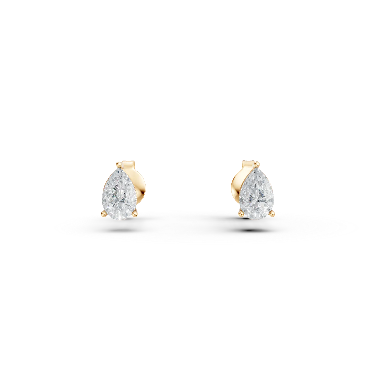 Cercei lacrima din aur galben cu diamante de 0.5ct create in laborator