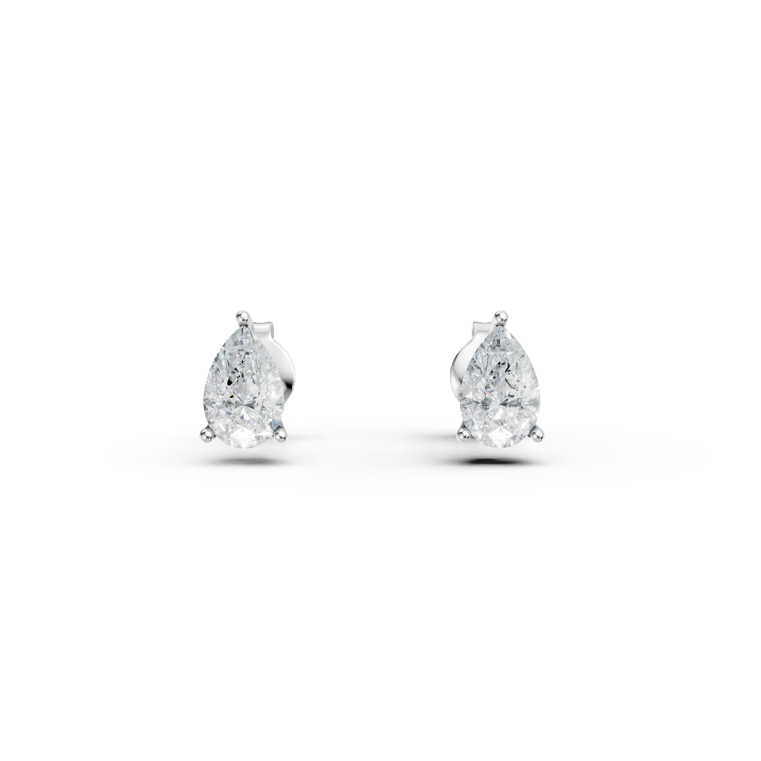Cercei lacrima din aur alb cu diamante de 1.05ct create in laborator