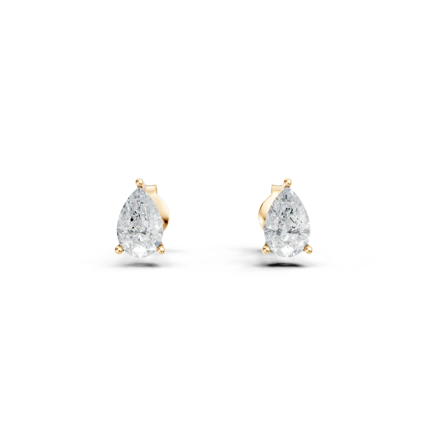 Cercei lacrima din aur galben cu diamante de 1.03ct create in laborator