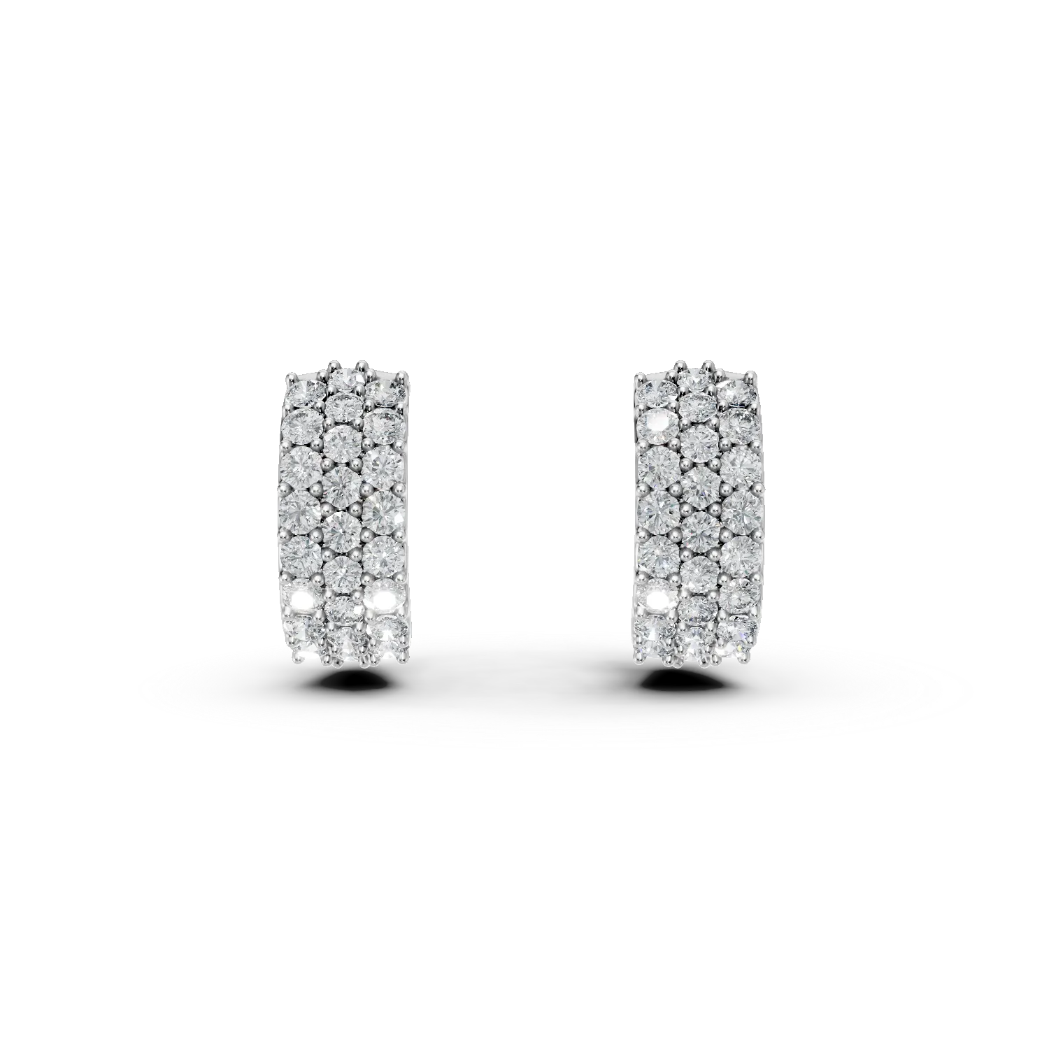 Cercei creole din aur alb cu diamante de 1.9ct create in laborator