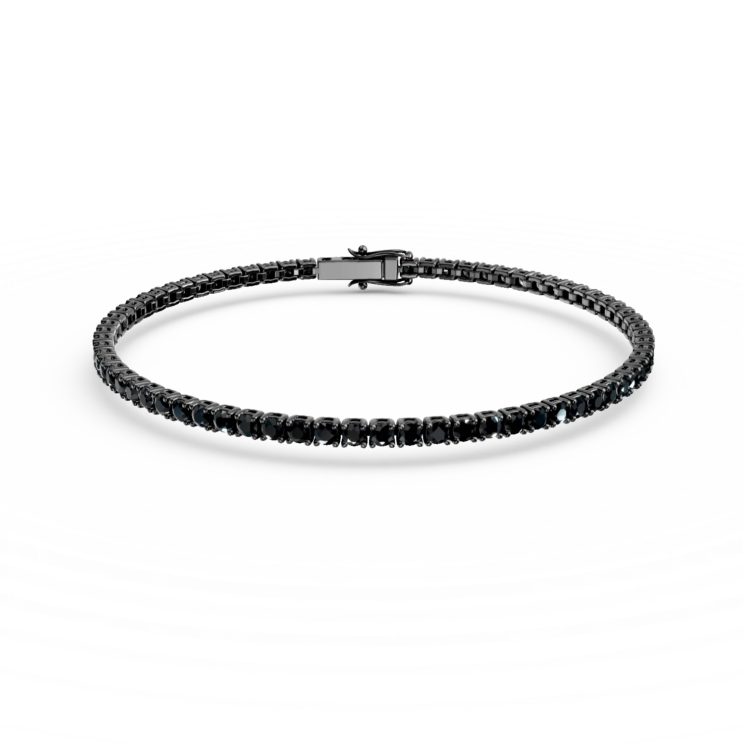 Bratara tennis din argint negru cu zirconii negre - imagine 6