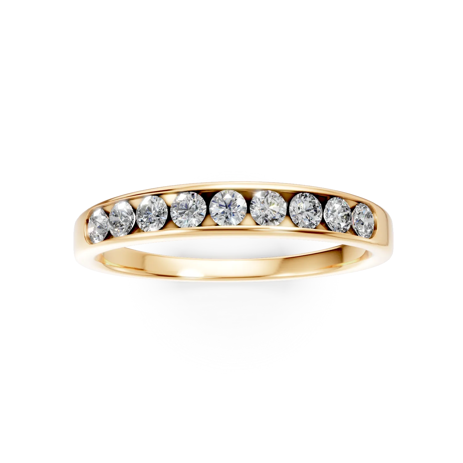 Inel semi eternity din aur galben cu diamante de 0.5ct create in laborator