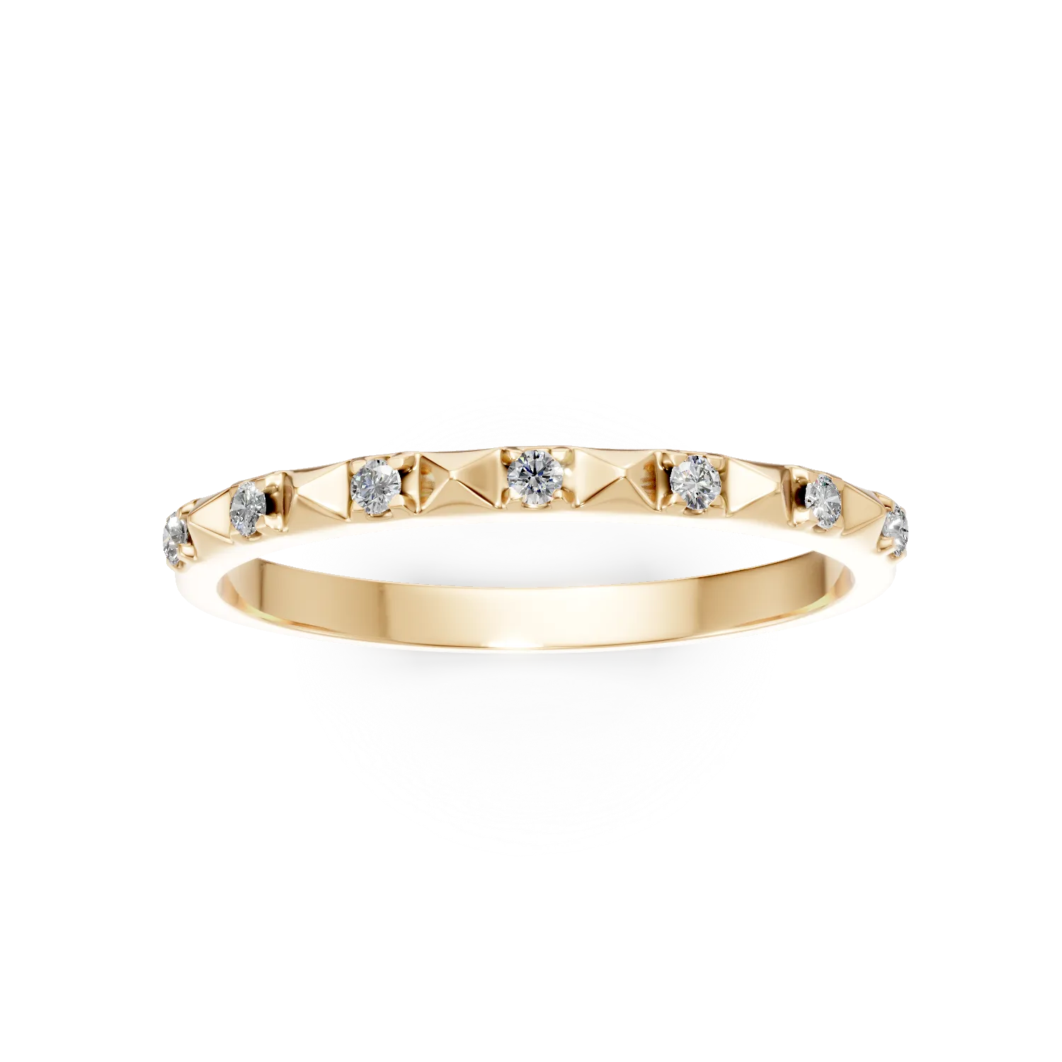 Inel semi eternity din aur galben cu diamante de 0.06ct