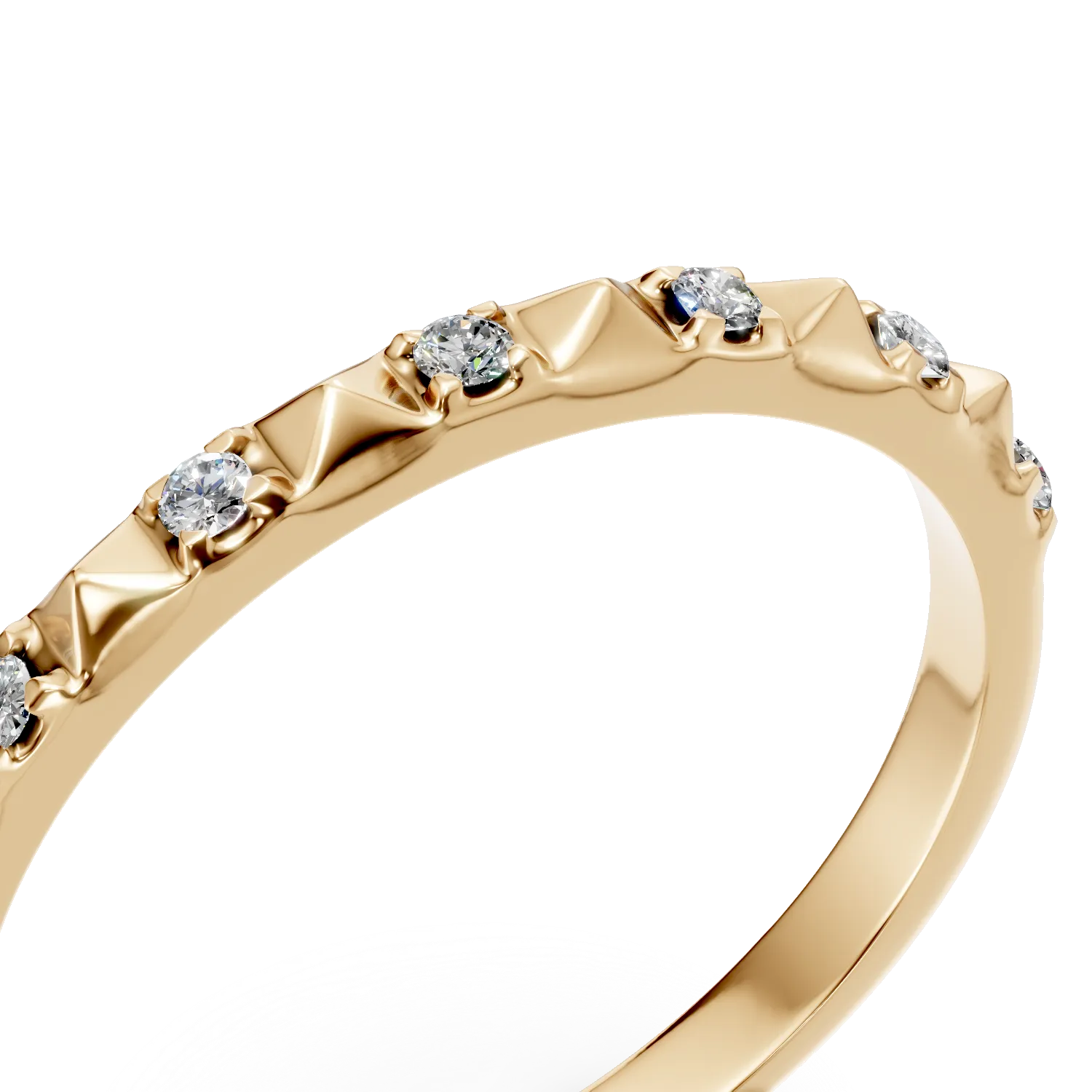 Inel semi eternity din aur galben cu diamante de 0.06ct