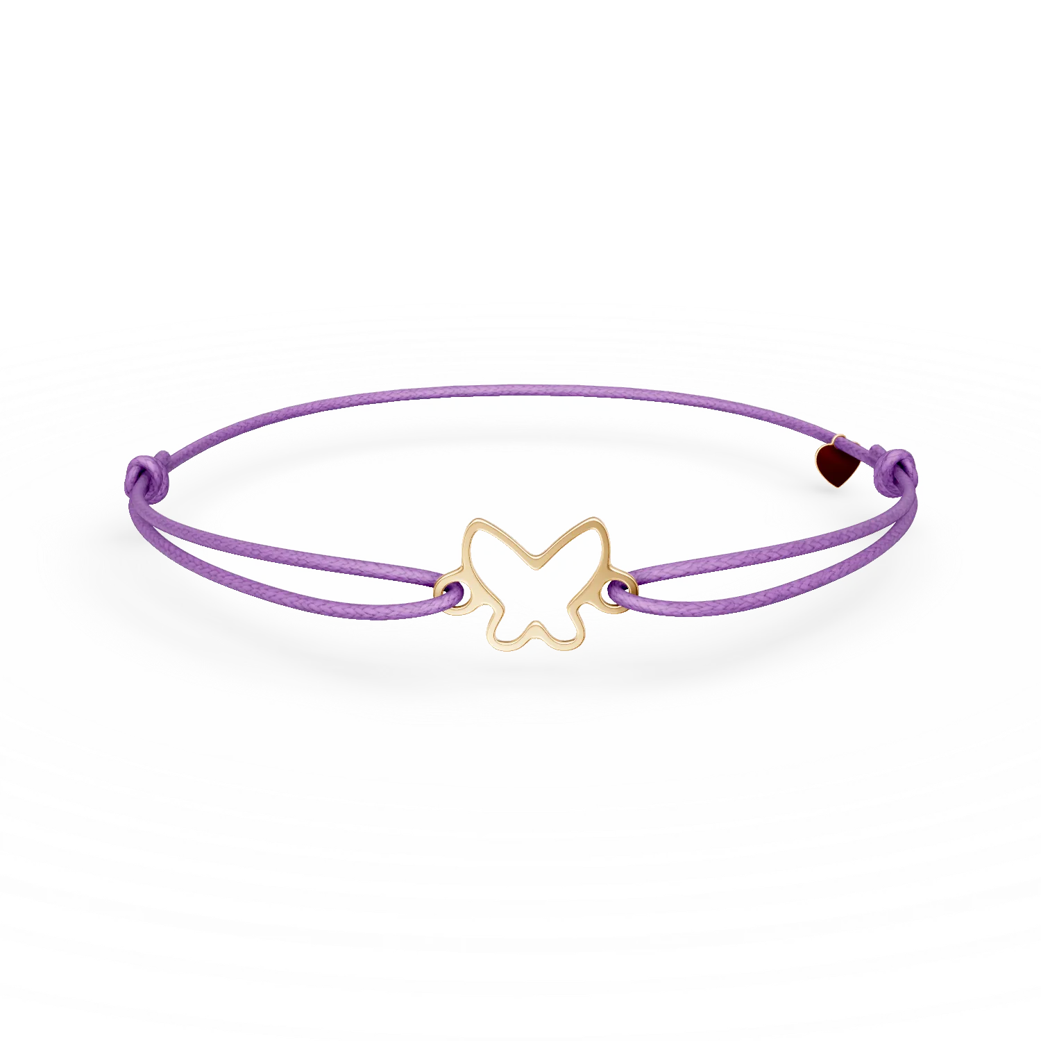 Bratara cu snur si pandantiv fluture din aur galben pentru copii - imagine 6