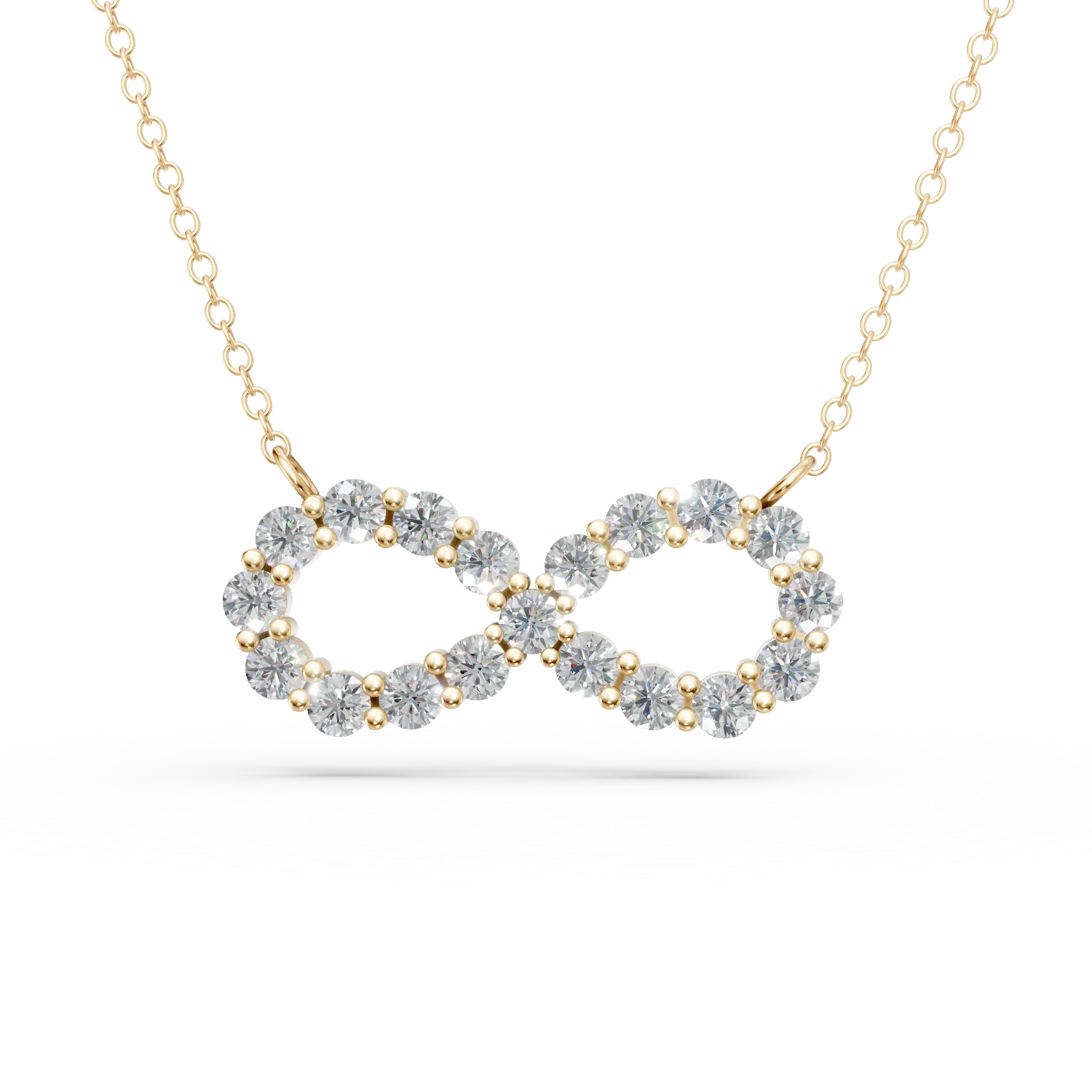 Lant cu pandantiv infinit din aur galben cu diamante de 0.5ct create in laborator