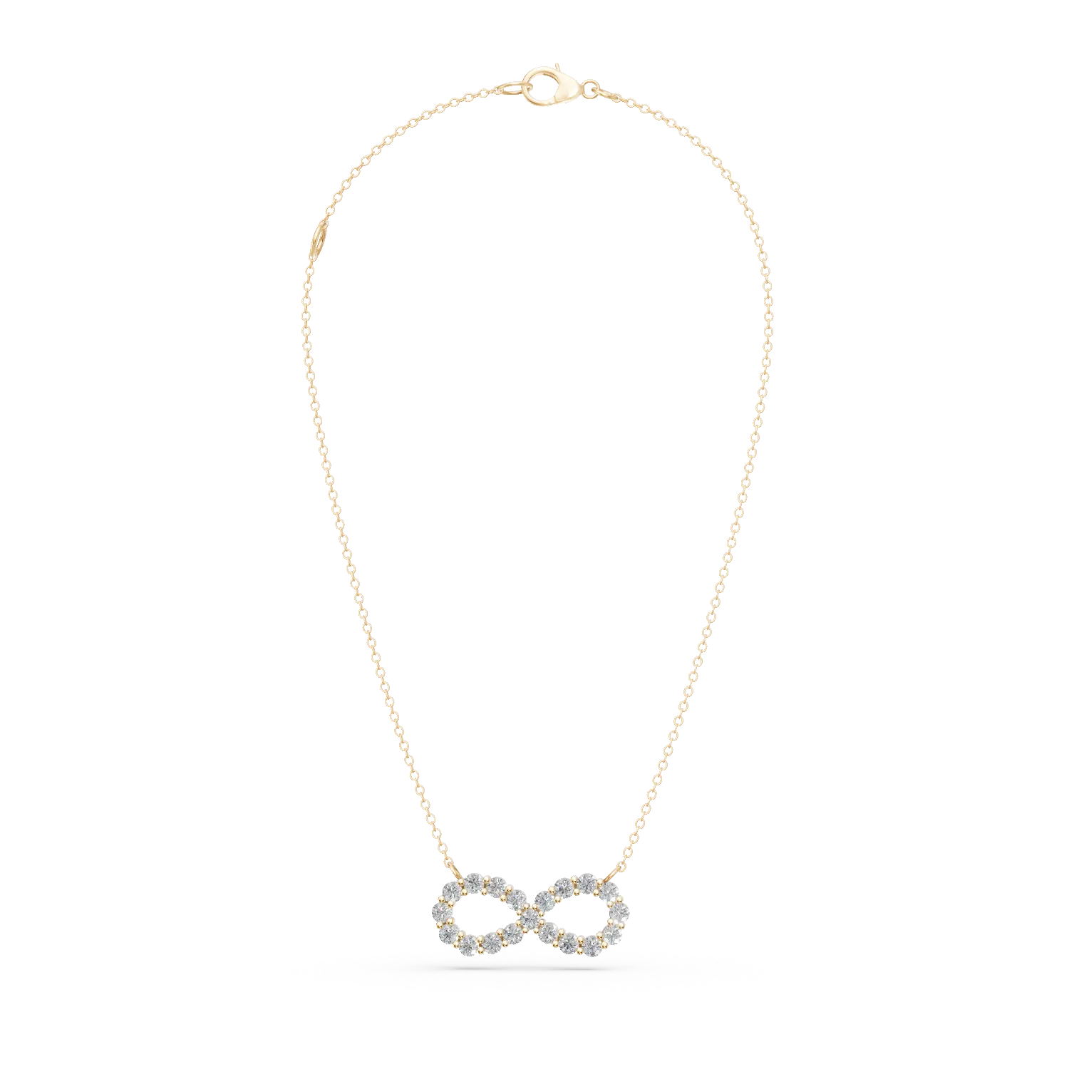 Lant cu pandantiv infinit din aur galben cu diamante de 0.5ct create in laborator