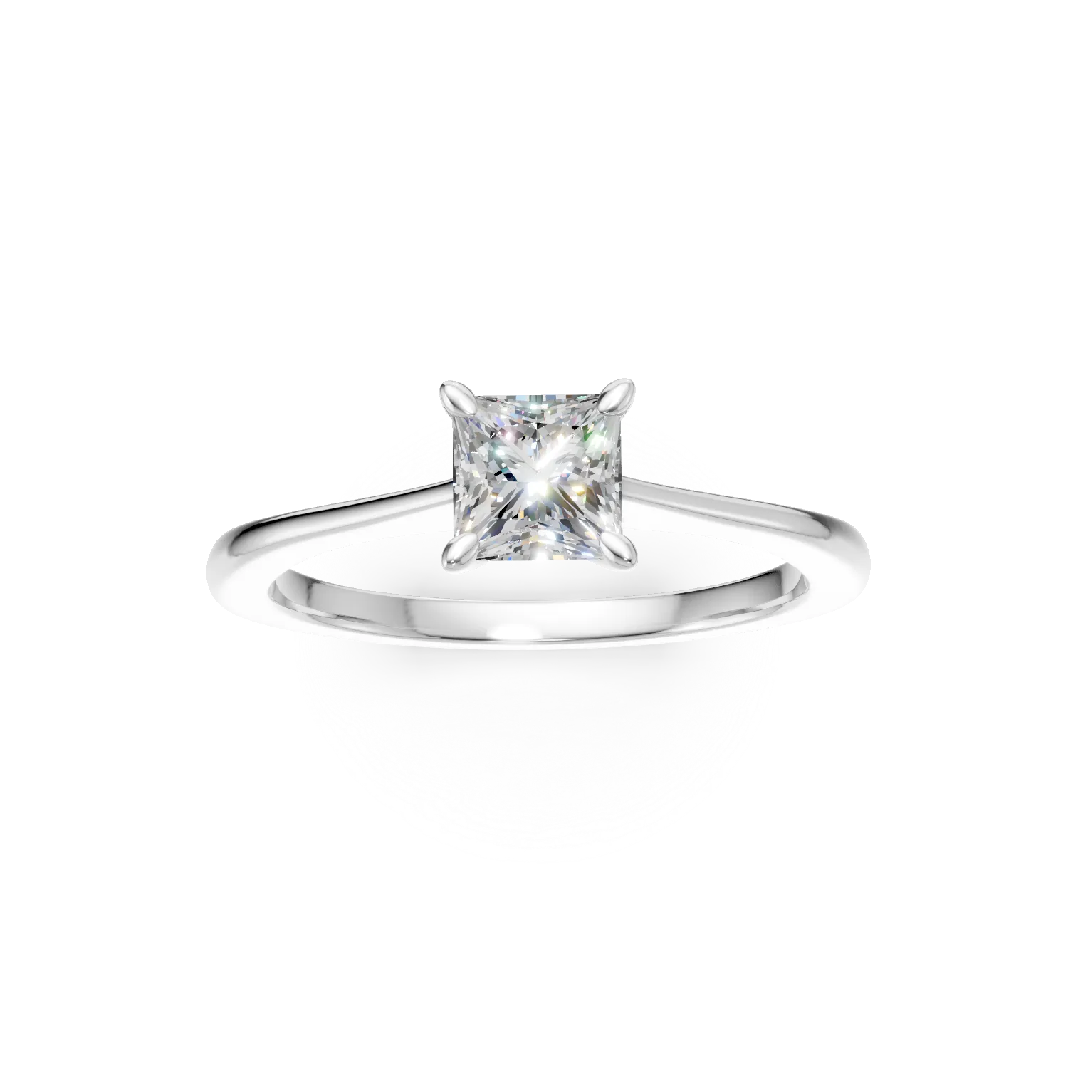 Inel de logodna din aur alb cu diamant de 0.5ct creat in laborator
