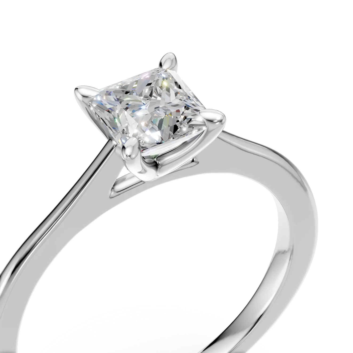 Inel de logodna din aur alb cu diamant de 0.5ct creat in laborator