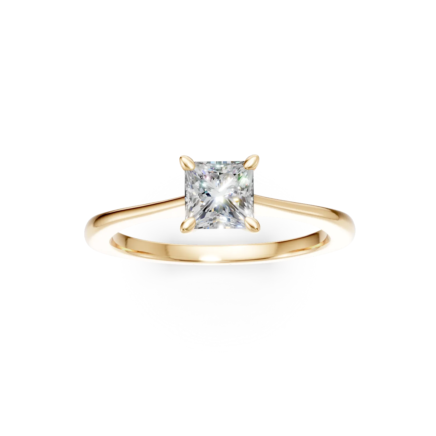 Inel de logodna din aur galben cu diamant de 0.5ct creat in laborator