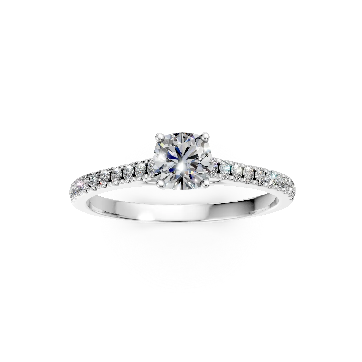 Inel de logodna din aur alb cu diamante de 0.7ct create in laborator
