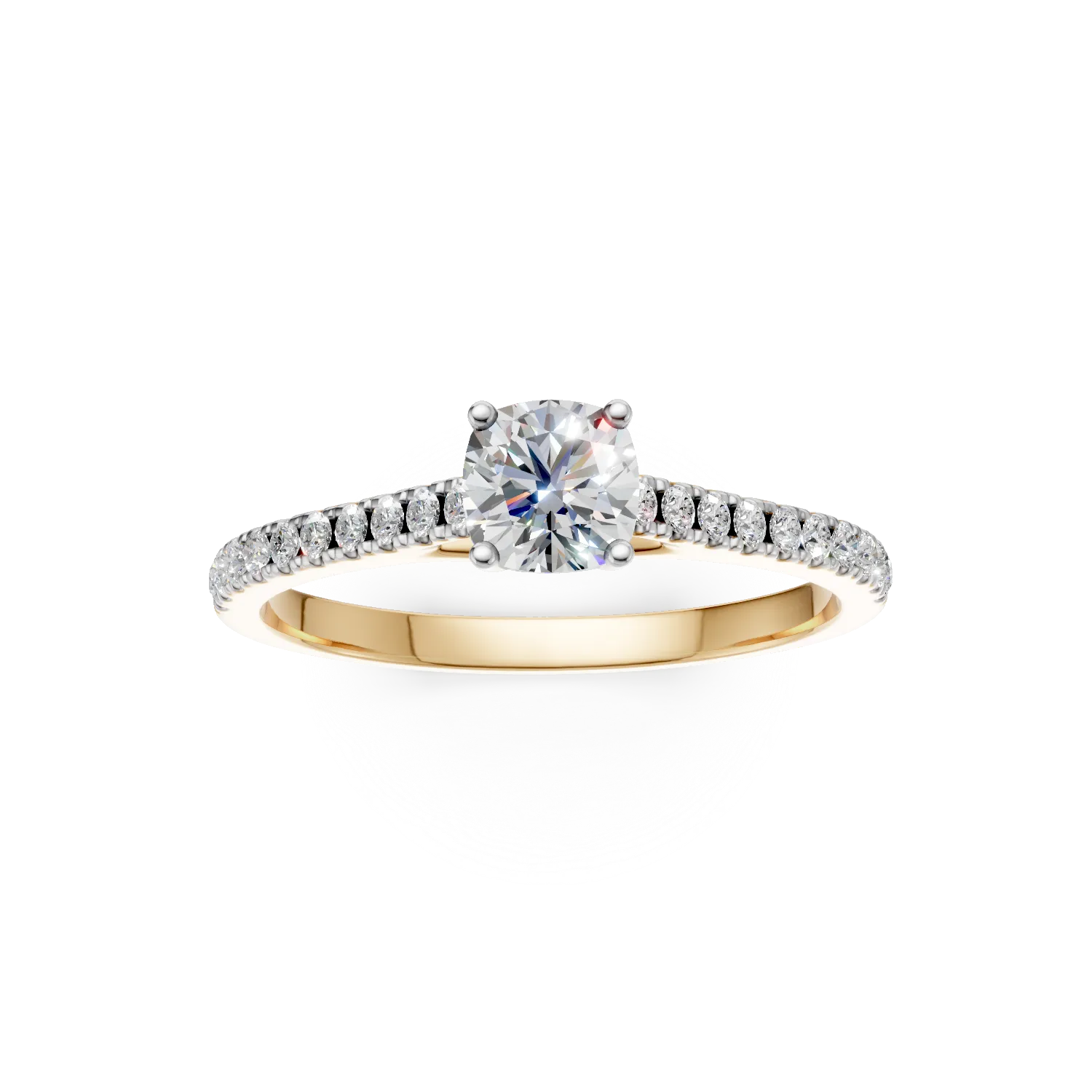 Inel de logodna din aur galben cu diamante de 0.71ct create in laborator
