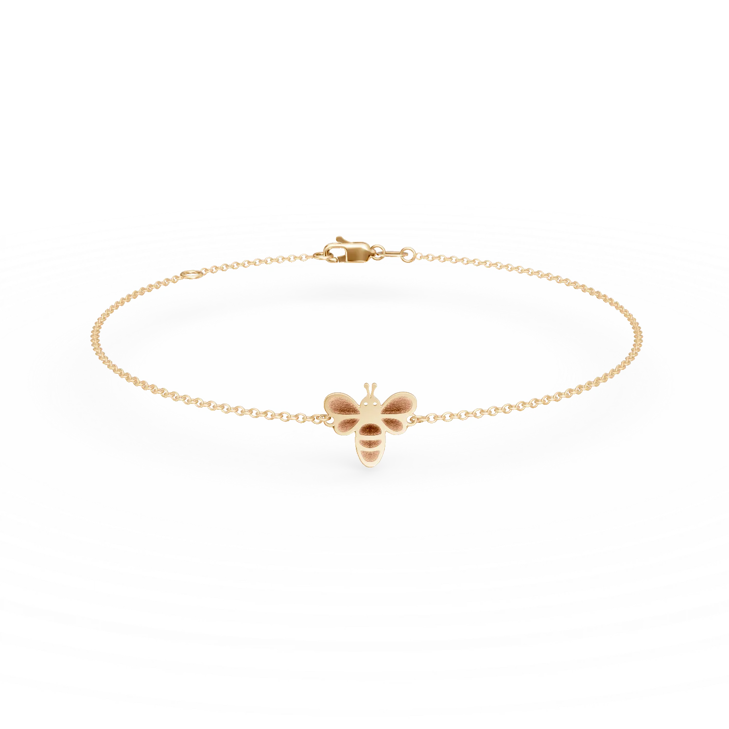 Bratara din aur galben cu pandantiv albinuta
