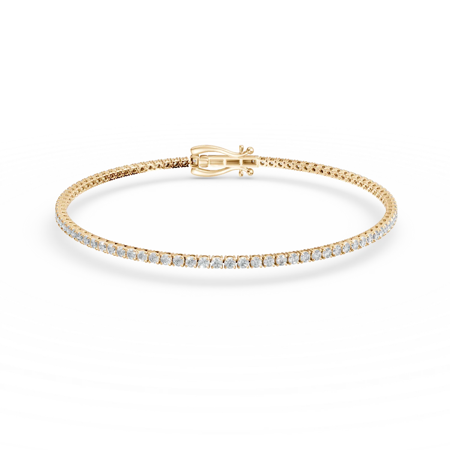 Bratara tennis din aur galben cu diamante de 1.8ct create in laborator