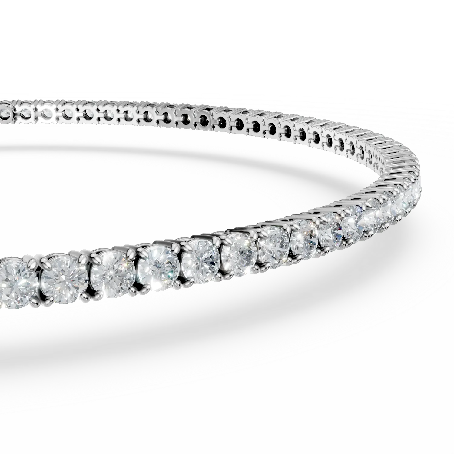 Bratara tennis din aur alb cu diamante de 0.9ct create in laborator