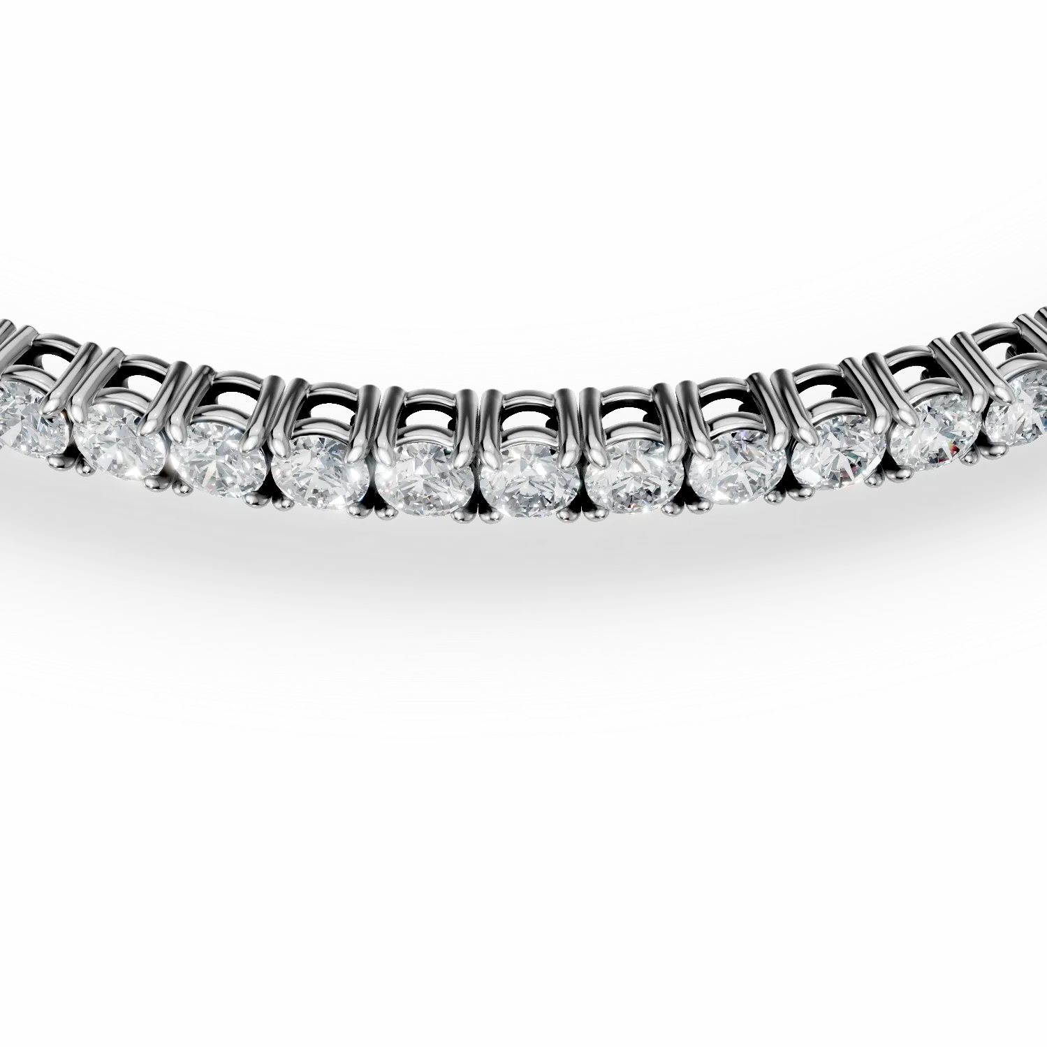 Bratara tennis din aur alb cu diamante de 0.9ct create in laborator