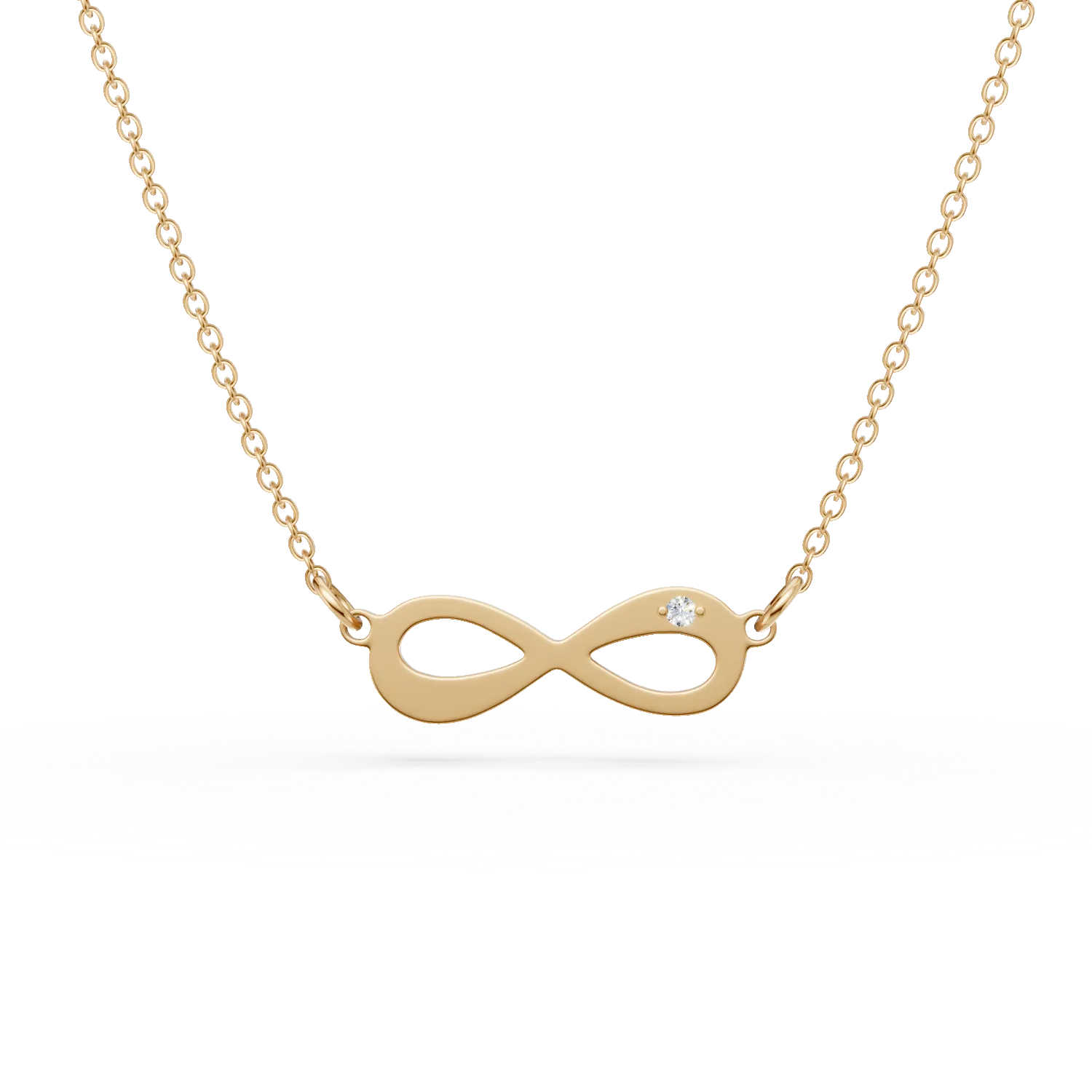 Lant cu pandantiv infinit din aur galben cu diamant de 0.01ct