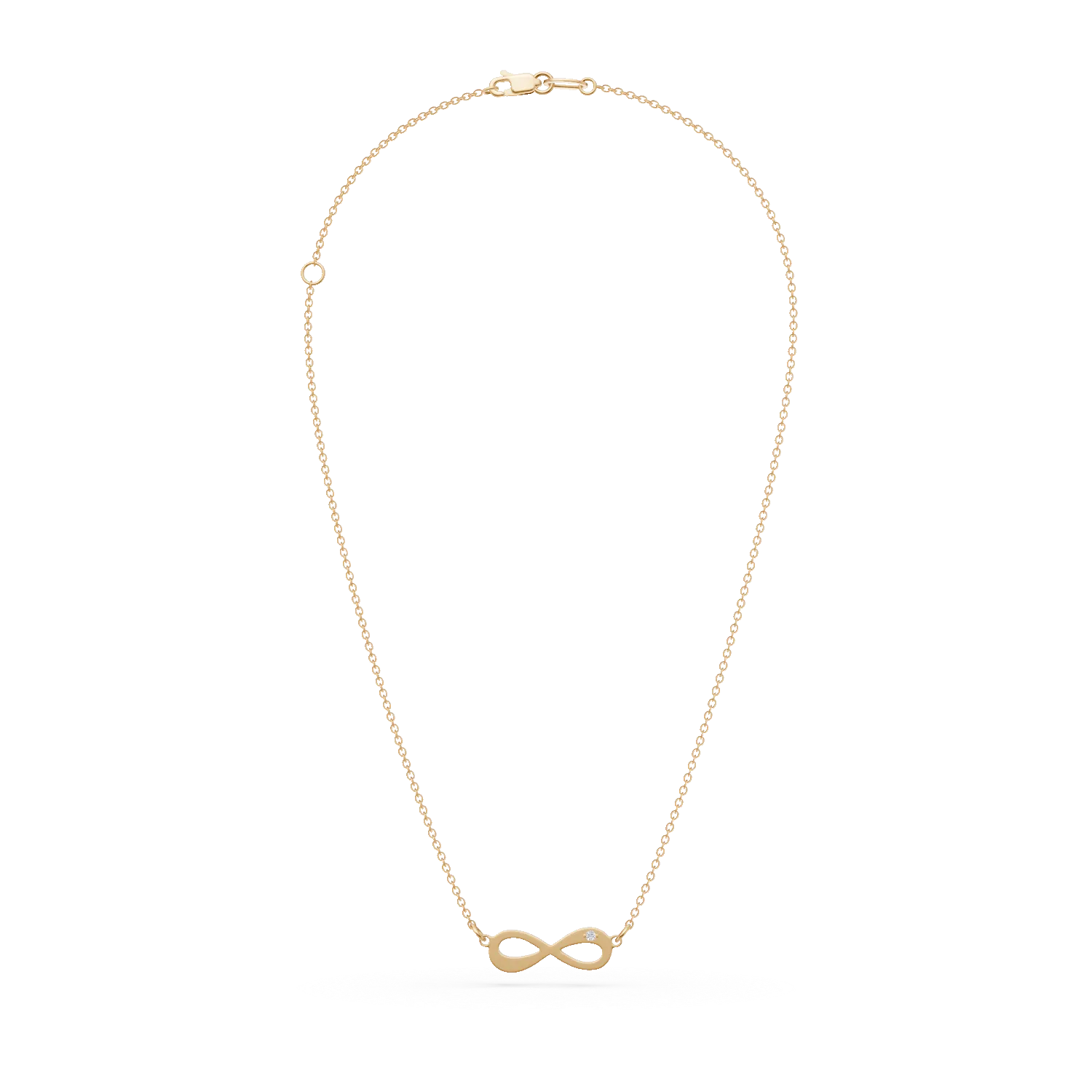 Lant cu pandantiv infinit din aur galben cu diamant de 0.01ct