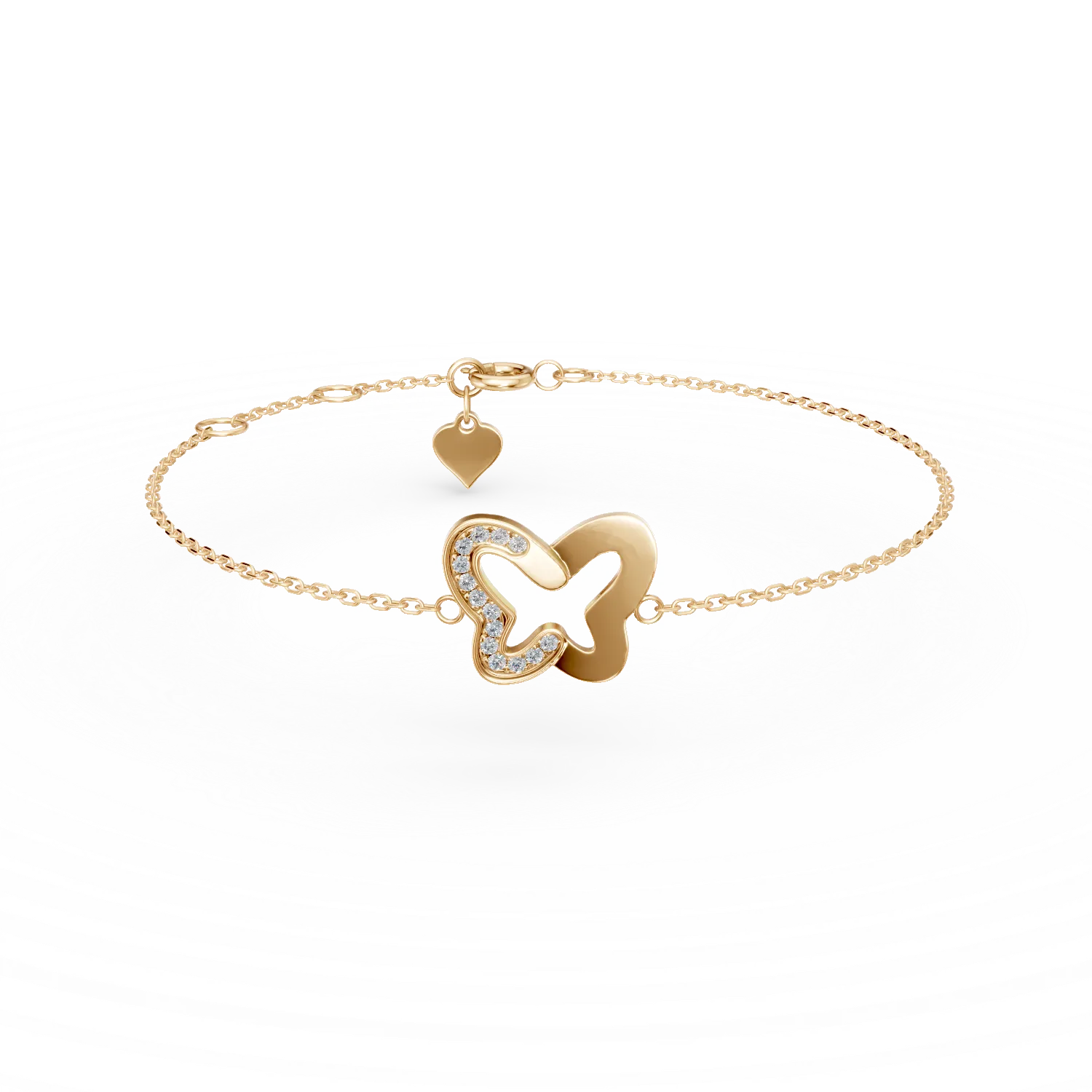 Bratara fluturas din aur galben cu diamante de 0.03ct