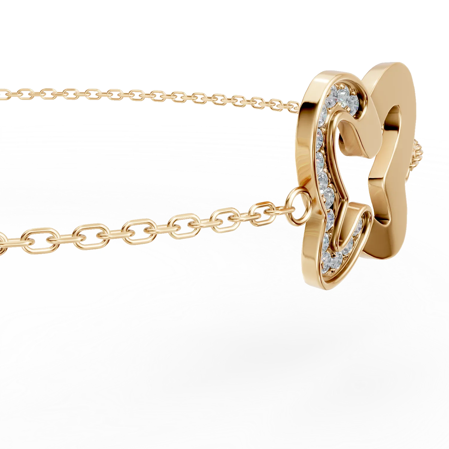 Bratara fluturas din aur galben cu diamante de 0.03ct