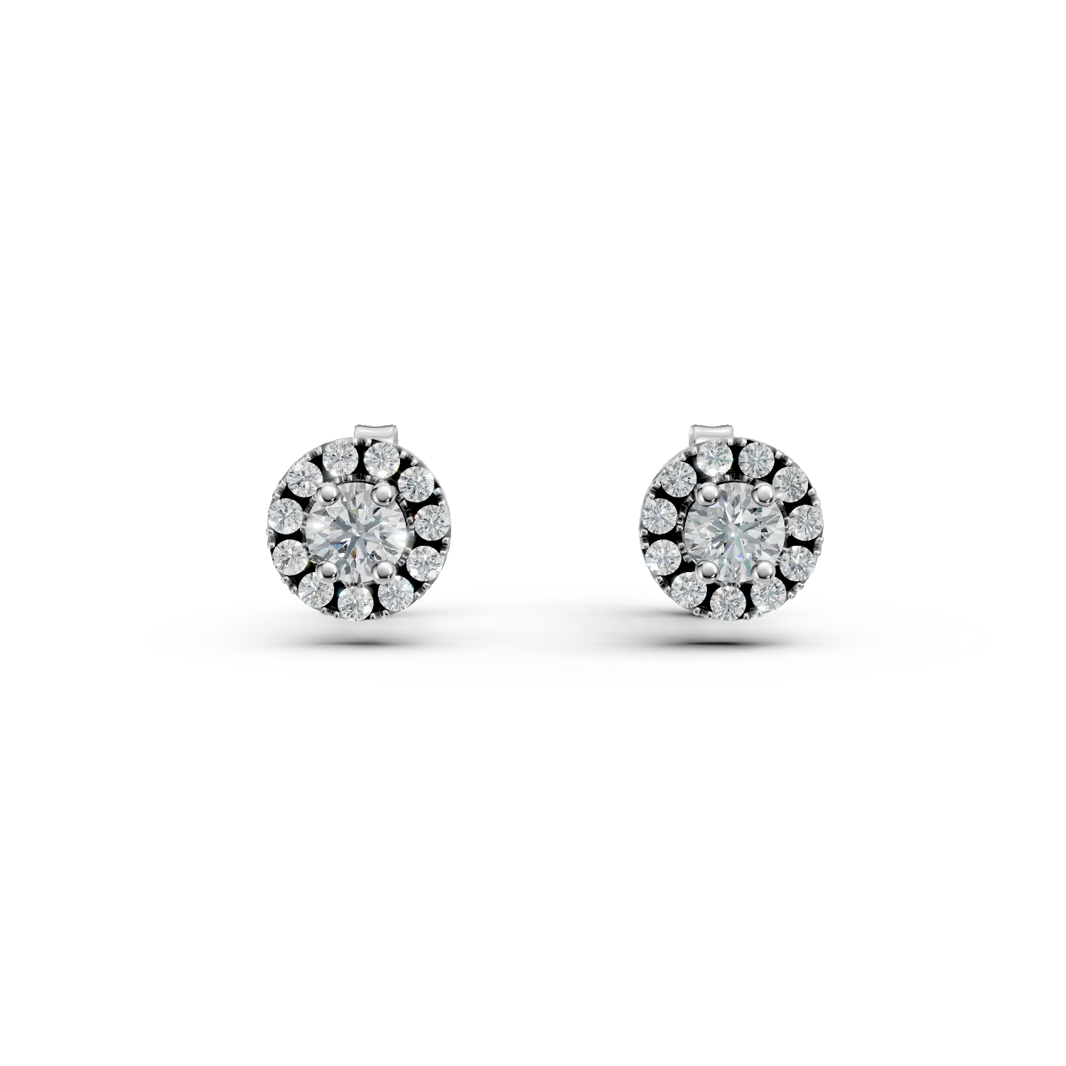 Cercei din aur alb cu diamante de 0.6ct create in laborator