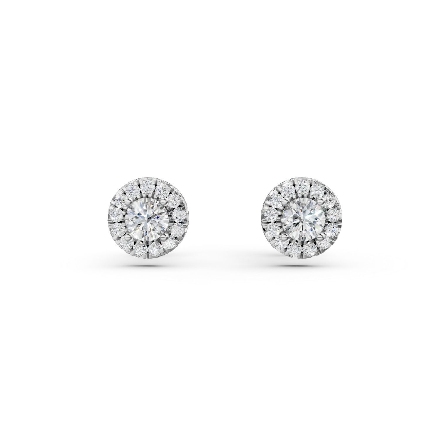 Cercei din aur alb cu diamante de 1.1ct create in laborator