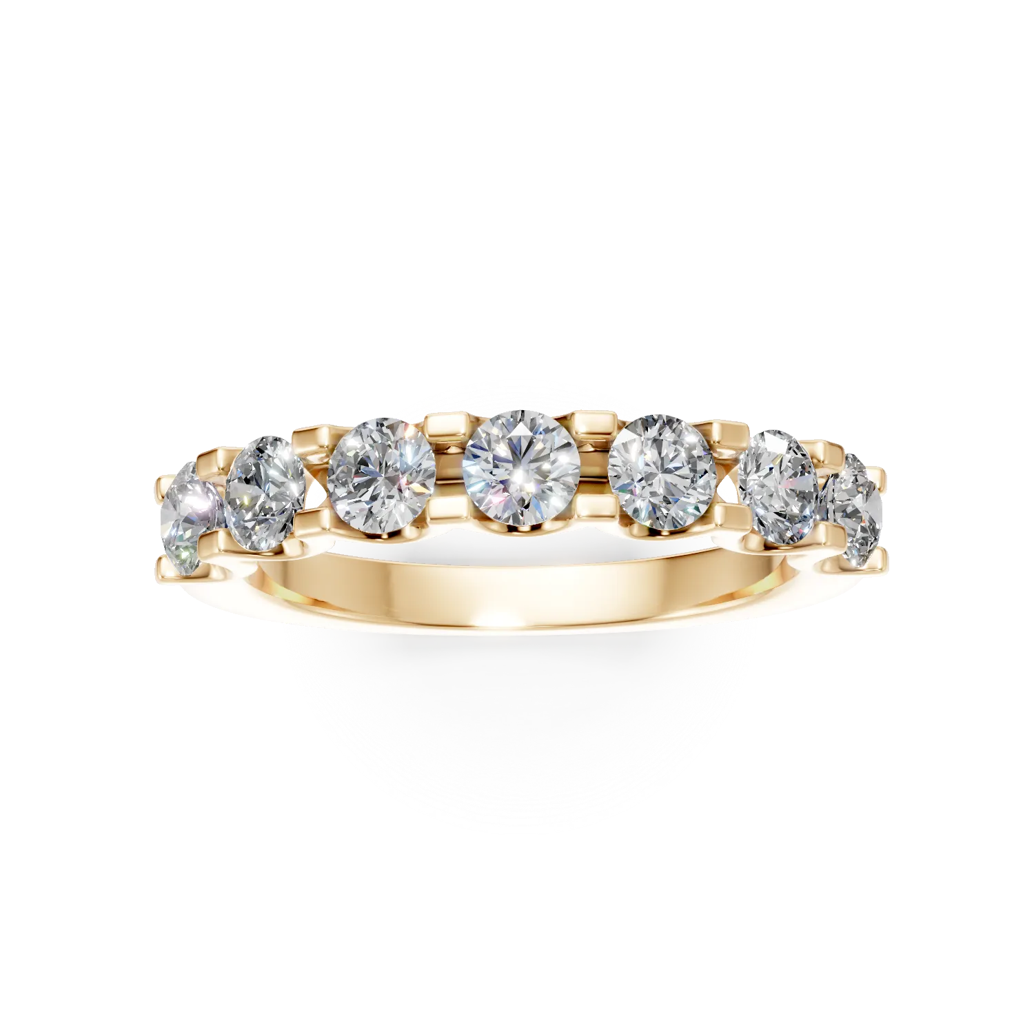 Inel semi eternity din aur galben cu diamante de 1ct create in laborator