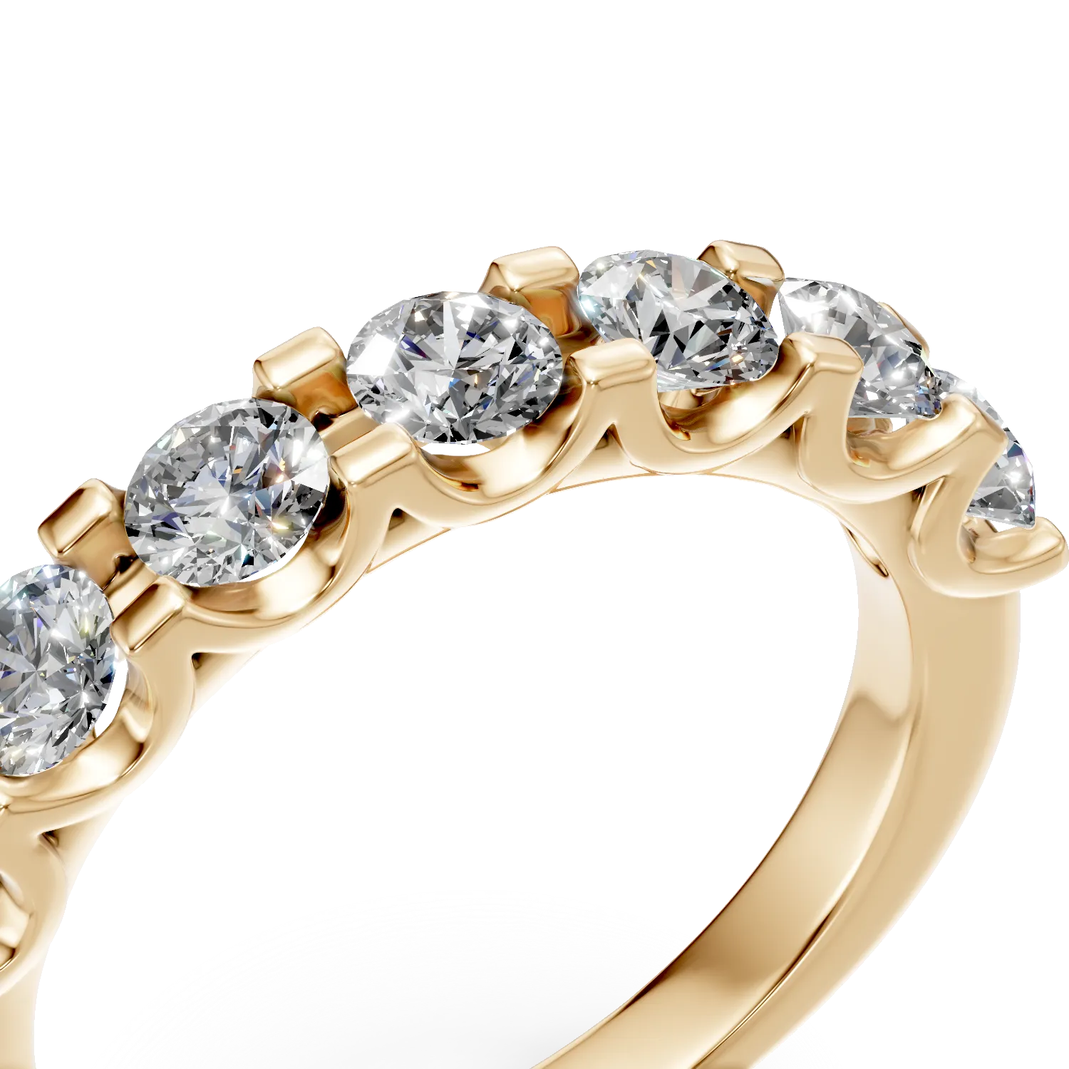 Inel semi eternity din aur galben cu diamante de 1ct create in laborator