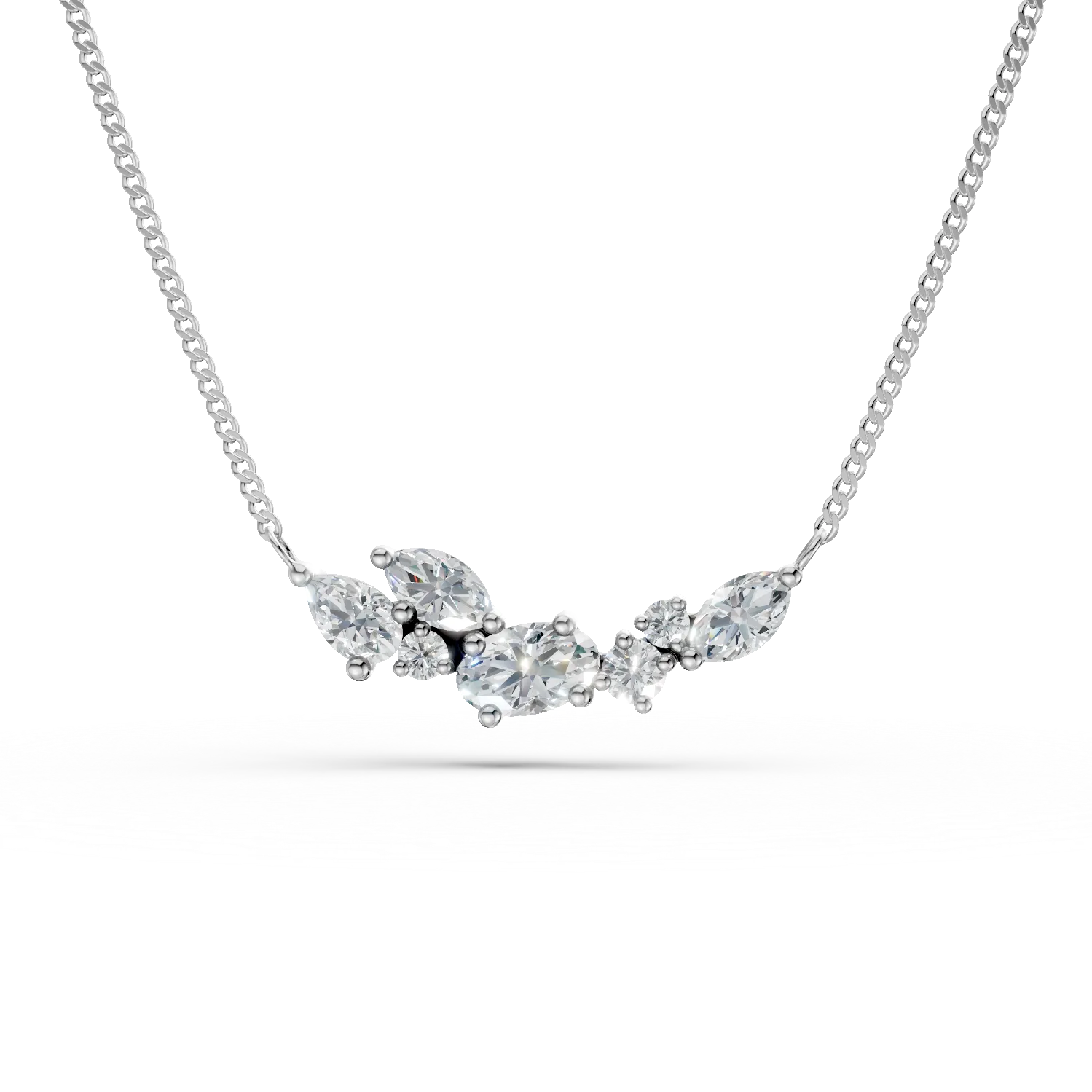 Colier din aur alb cu diamante de 0.5ct create in laborator