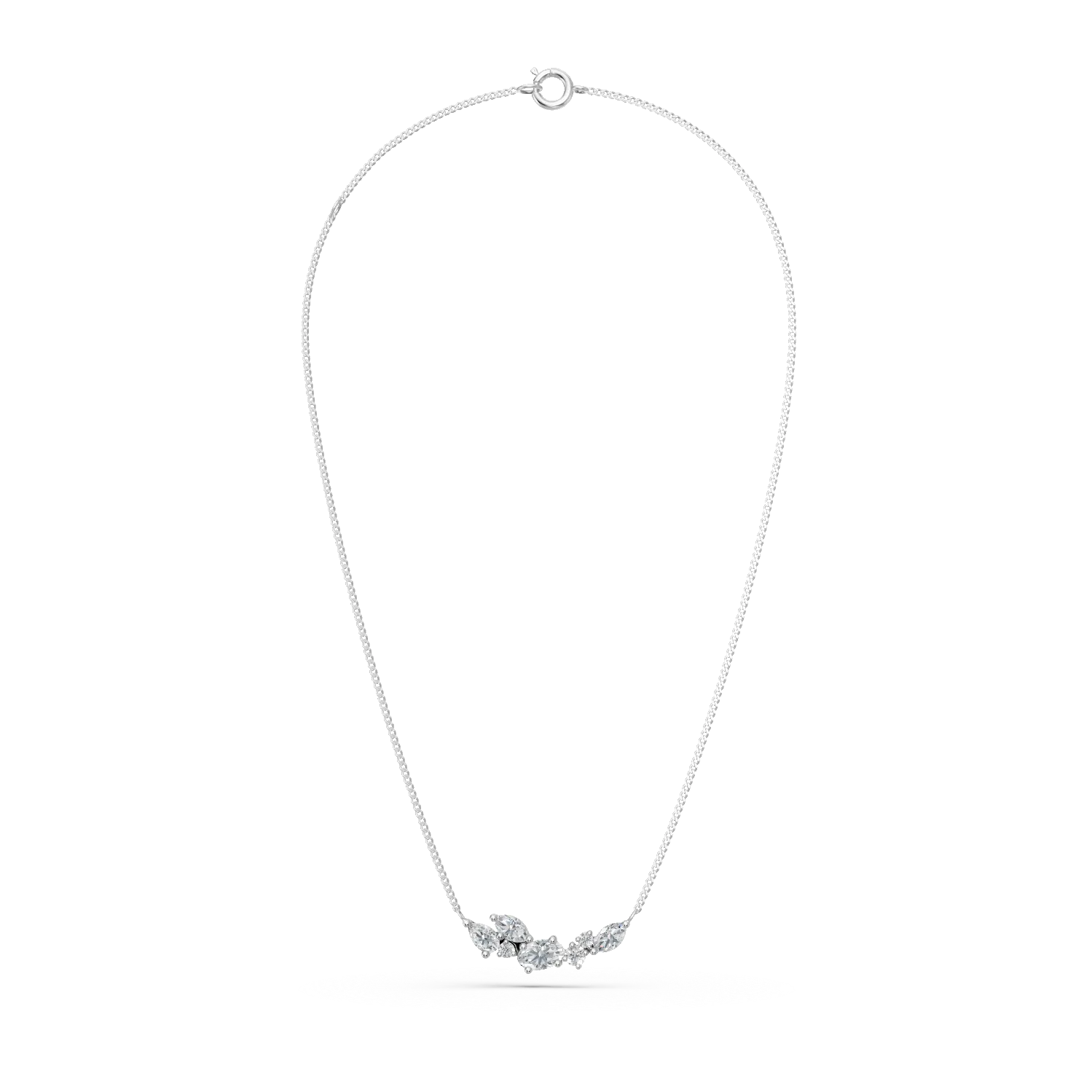 Colier din aur alb cu diamante de 0.5ct create in laborator