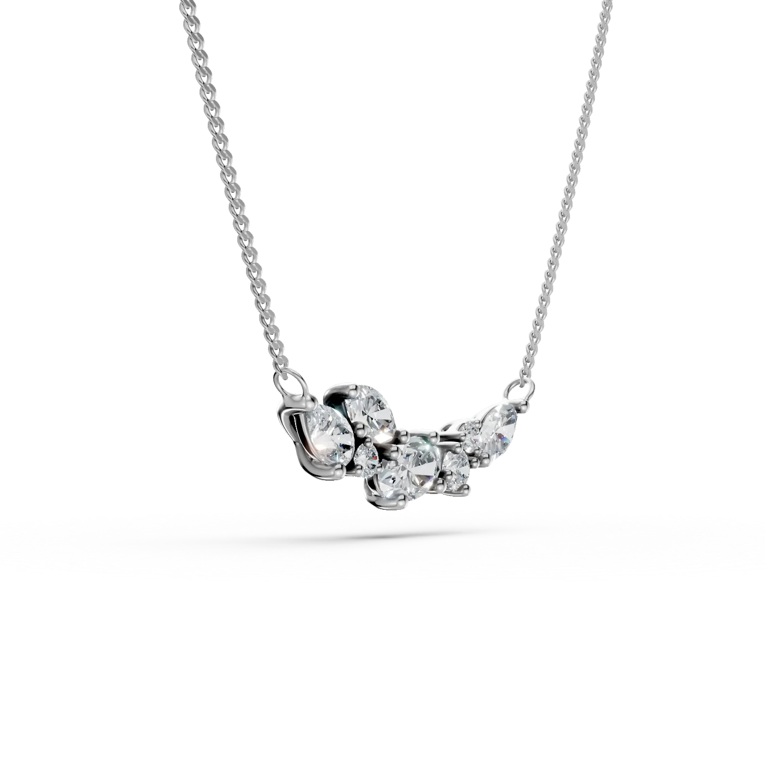 Colier din aur alb cu diamante de 0.5ct create in laborator