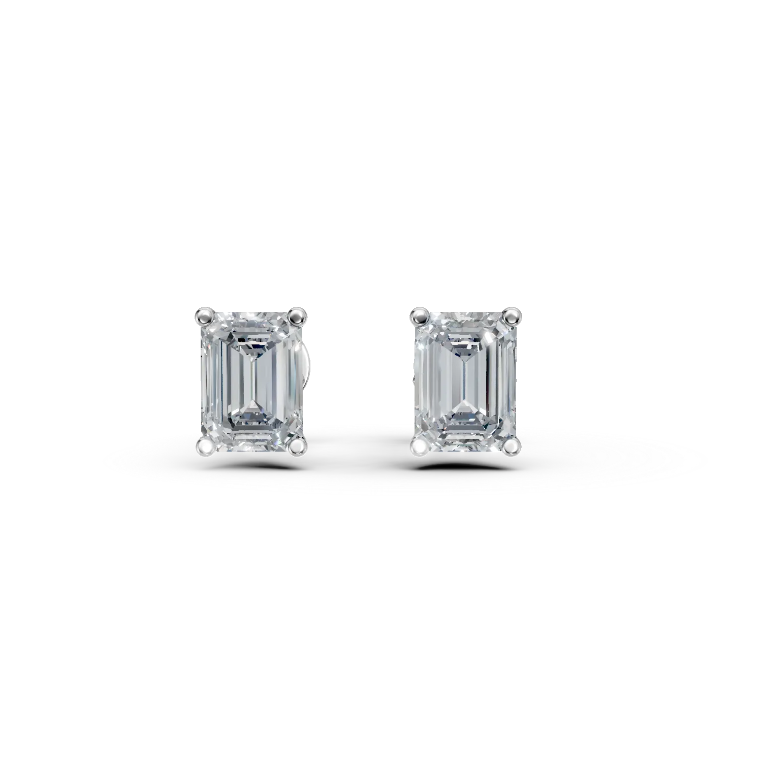 Cercei din aur alb cu diamante solitaire de 0.4ct create in laborator