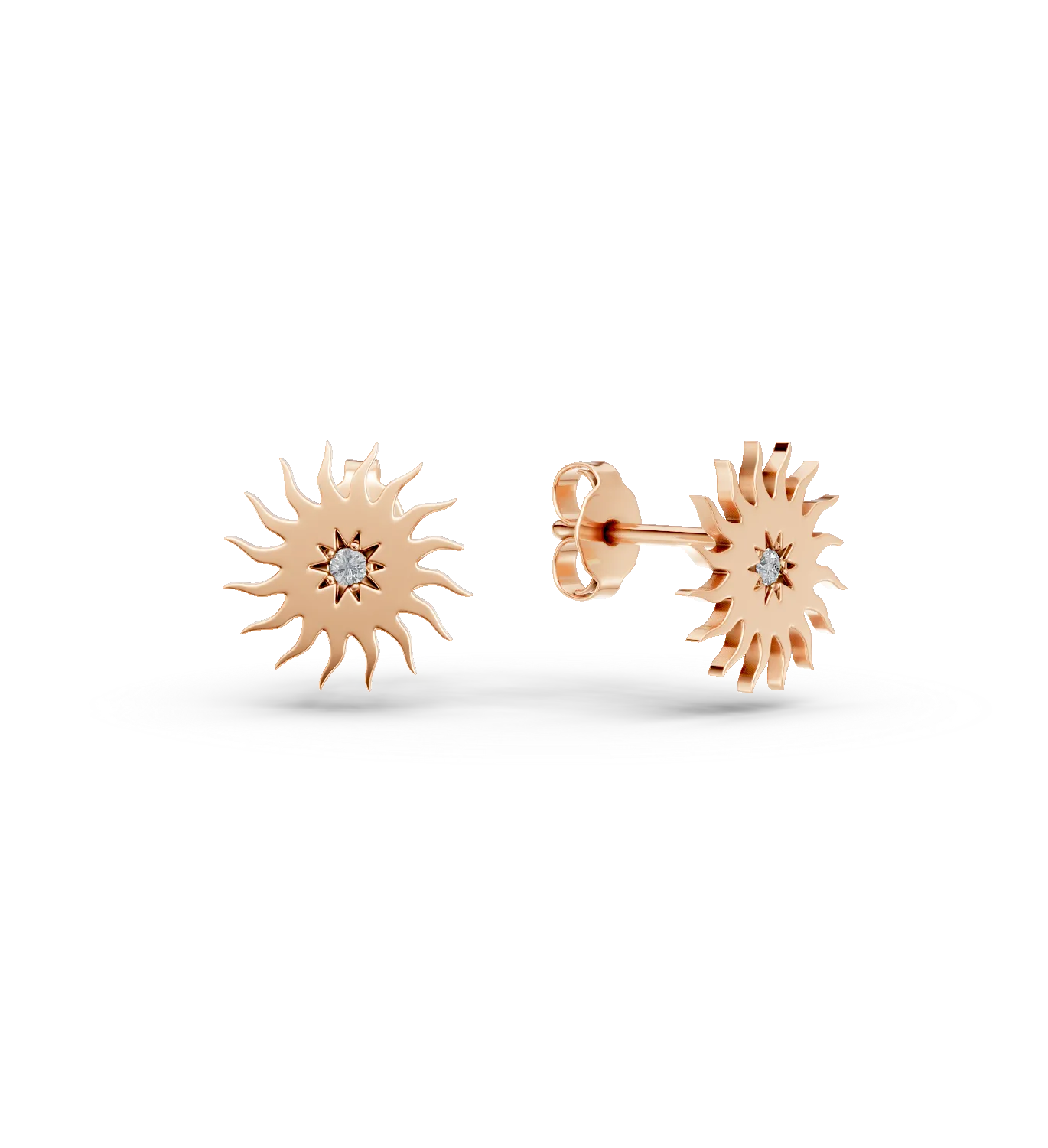 Cercei soare din aur roz cu diamante de 0.02ct Apparel & Accessories > Jewelry > Earrings DAAR 2 Cercei soare din aur roz cu diamante de 0.02ct Apparel & Accessories > Jewelry > Earrings DAAR 2