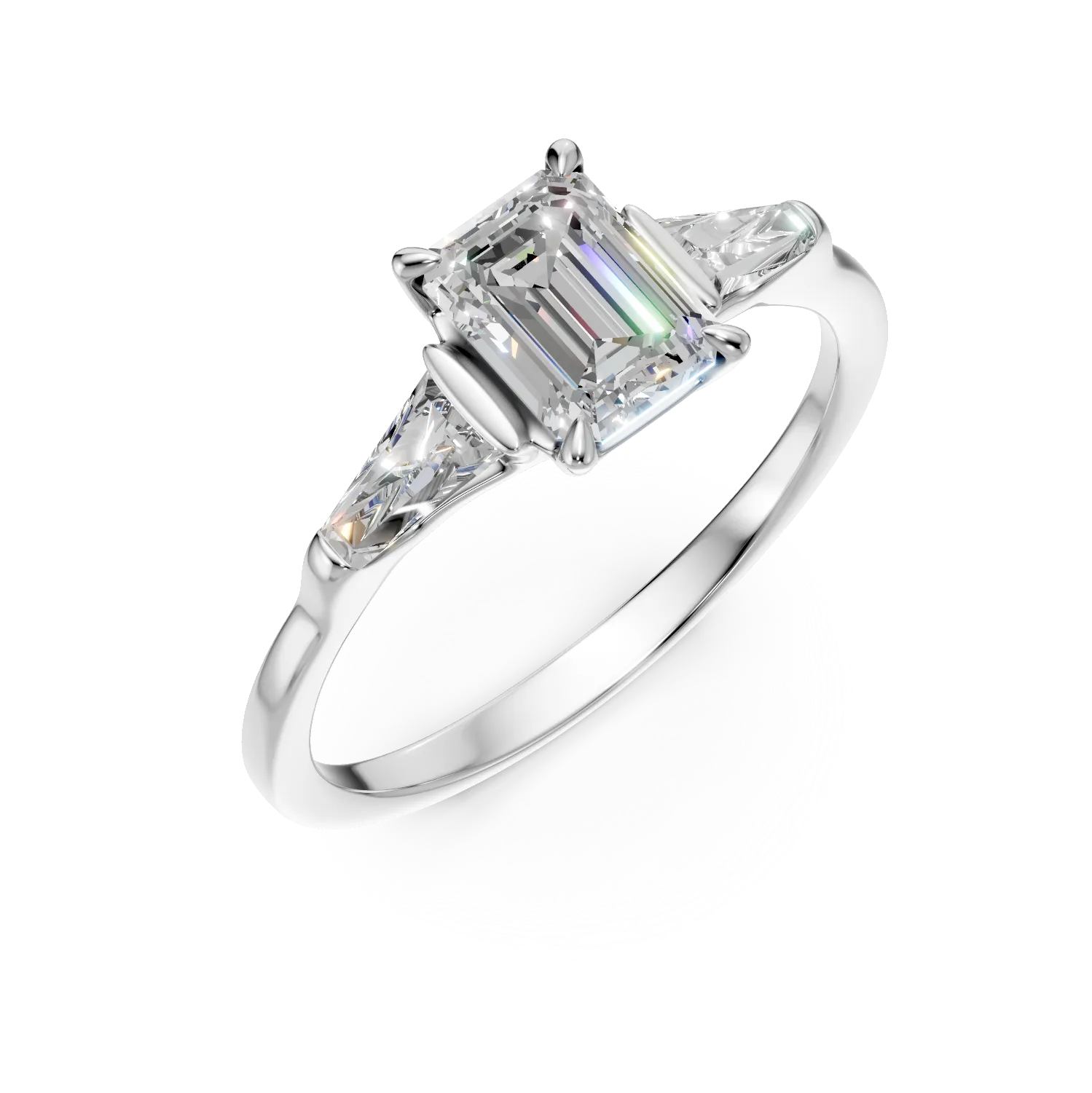 Inel de logodna din aur alb cu diamante de 1ct create in laborator