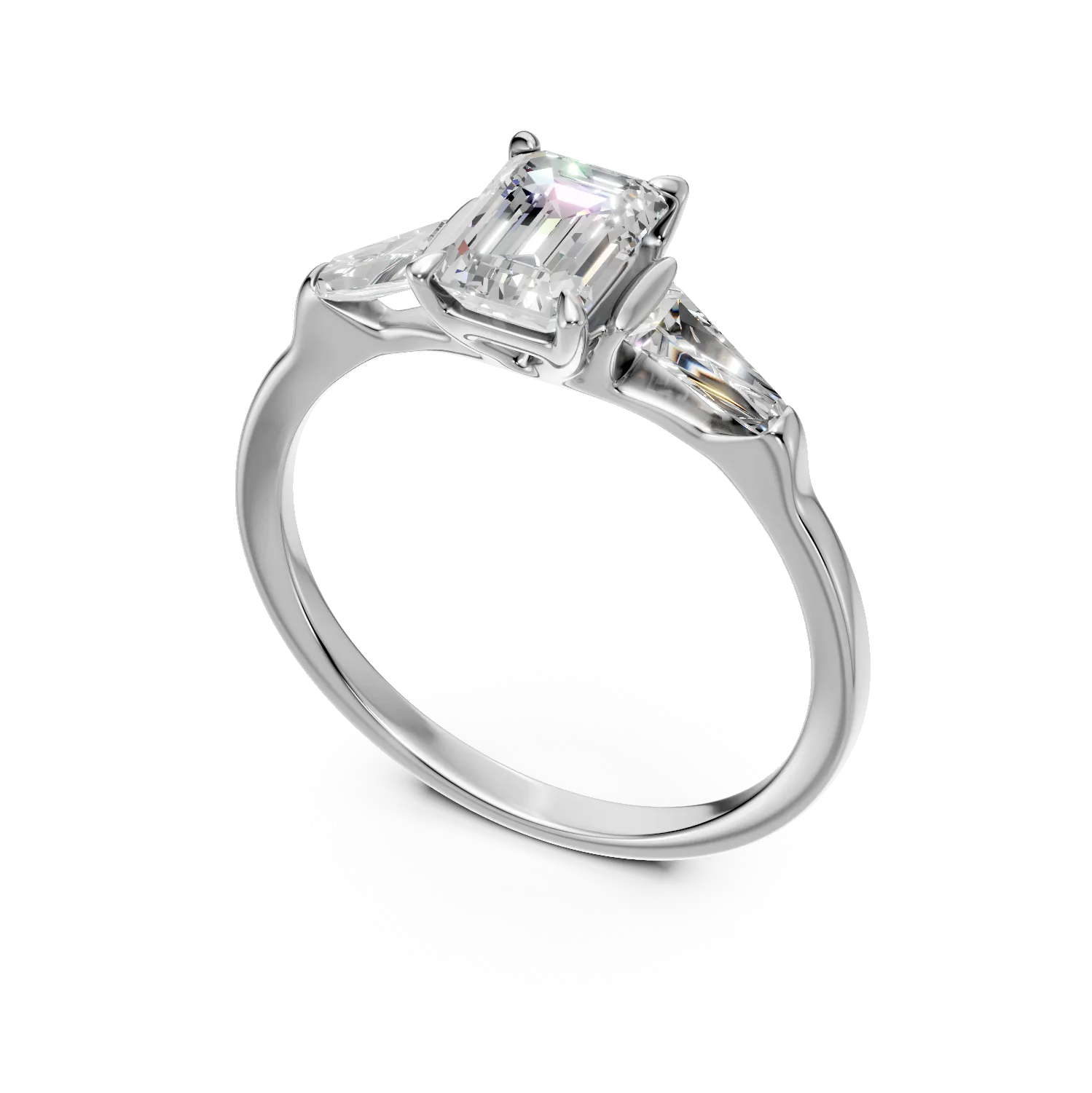 Inel de logodna din aur alb cu diamante de 1ct create in laborator