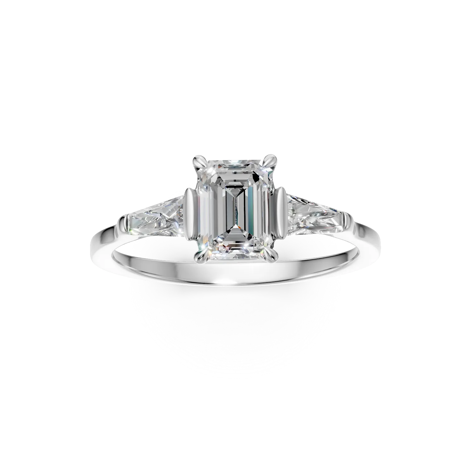 Inel de logodna din aur alb cu diamante de 1ct create in laborator