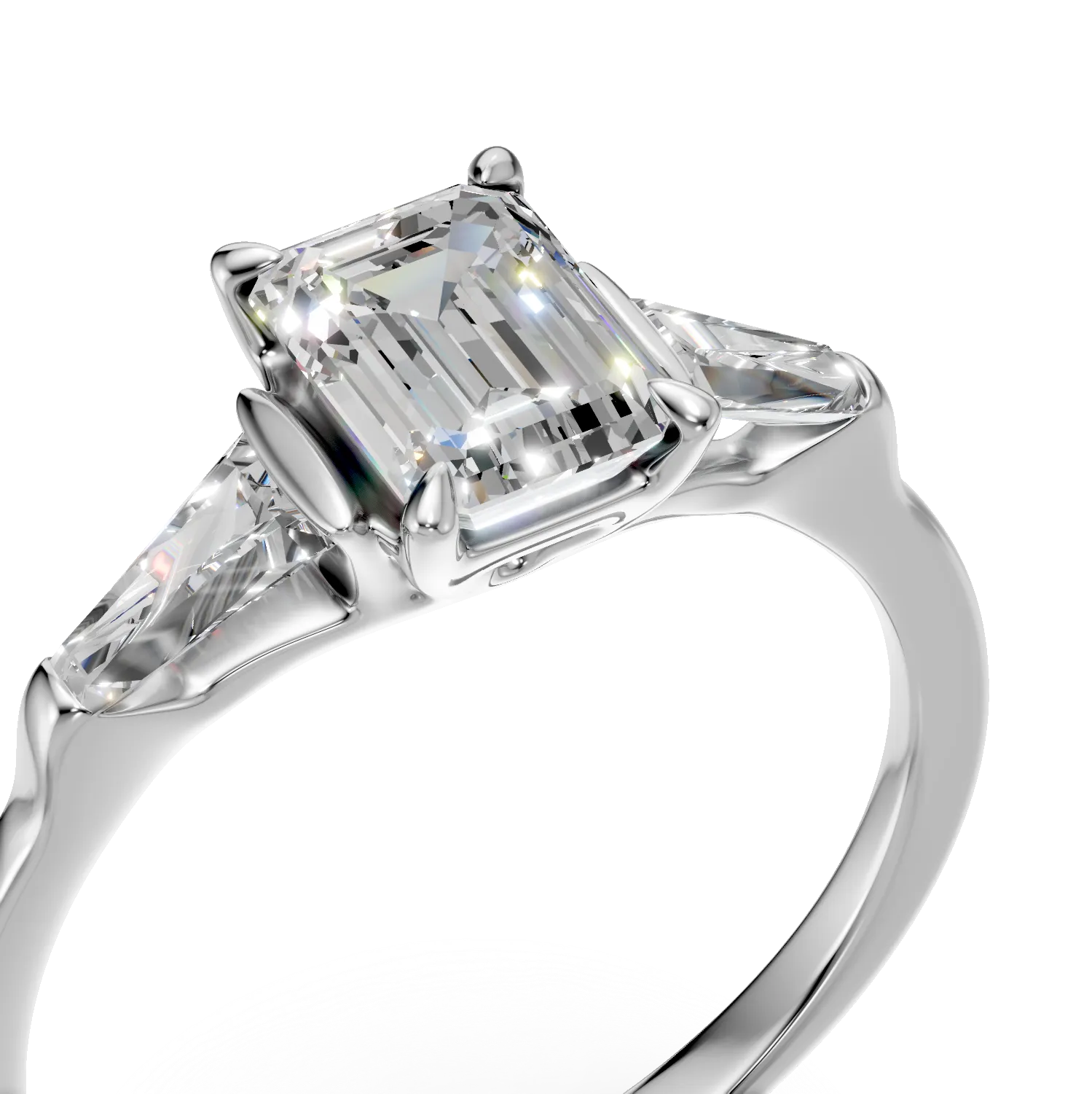 Inel de logodna din aur alb cu diamante de 1ct create in laborator