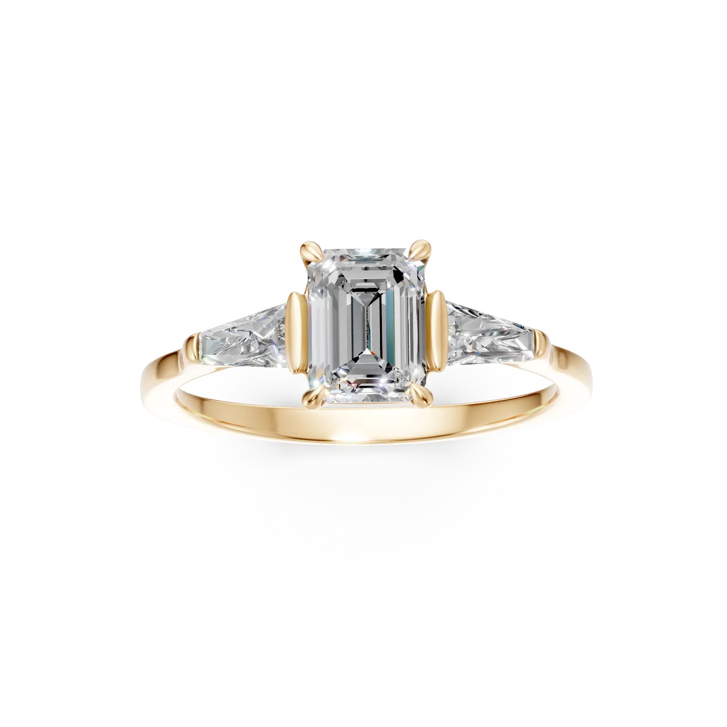 Inel de logodna din aur galben cu diamante de 1ct create in laborator