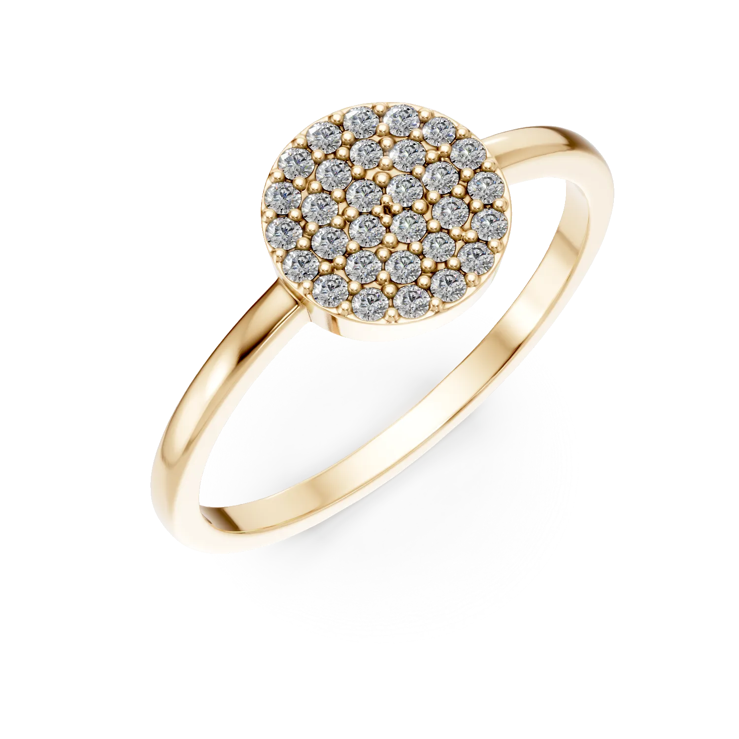 Inel geometric din aur galben