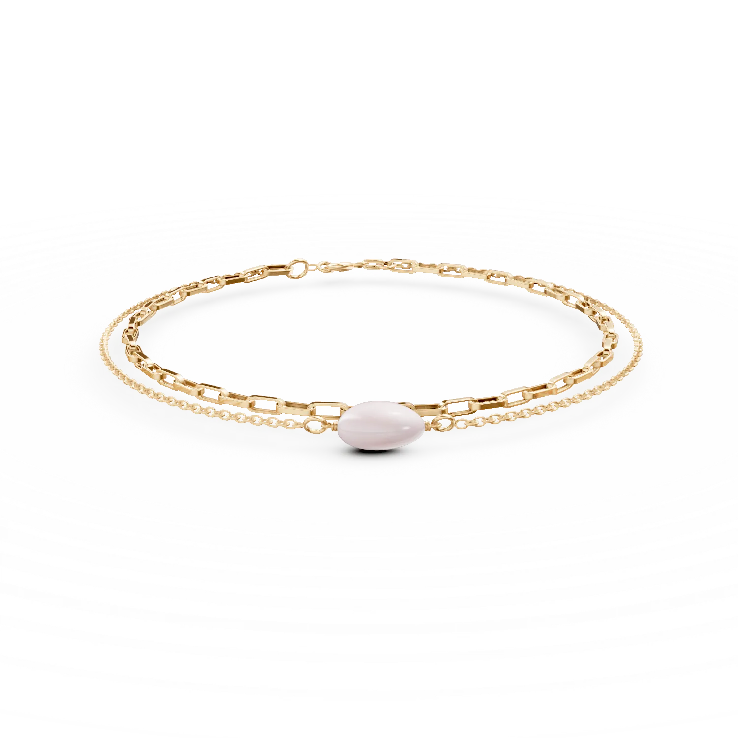 Bratara din argint galben cu pandantiv perla sintetica