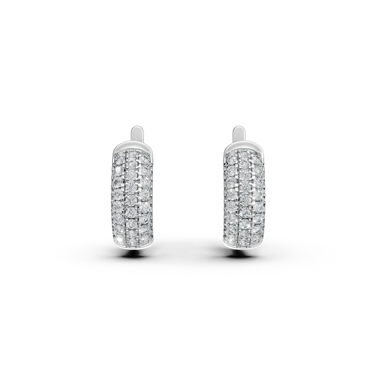 Cercei din aur alb cu diamante microsetting de 0.4ct create in laborator