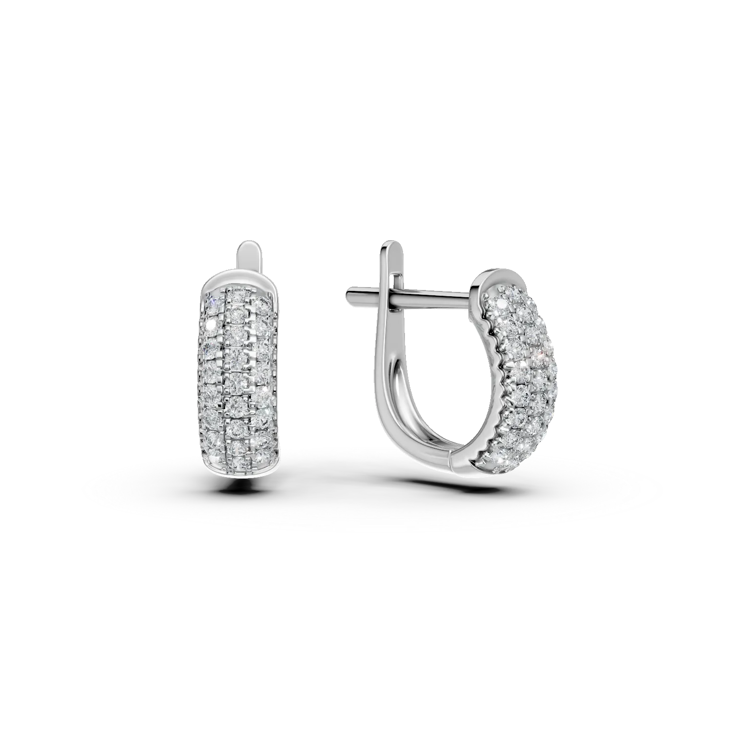 Cercei din aur alb cu diamante microsetting de 0.4ct create in laborator