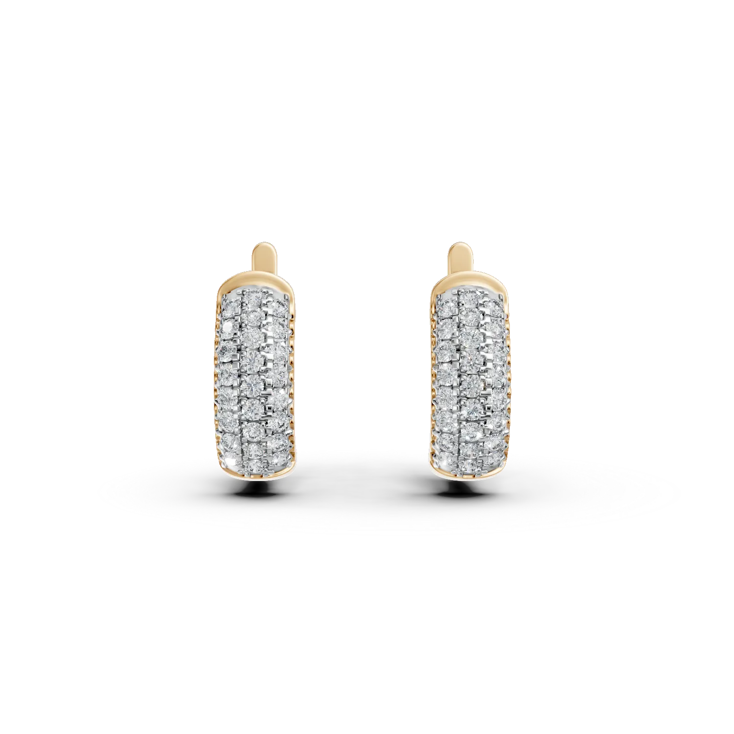 Cercei din aur galben cu diamante microsetting de 0.4ct create in laborator