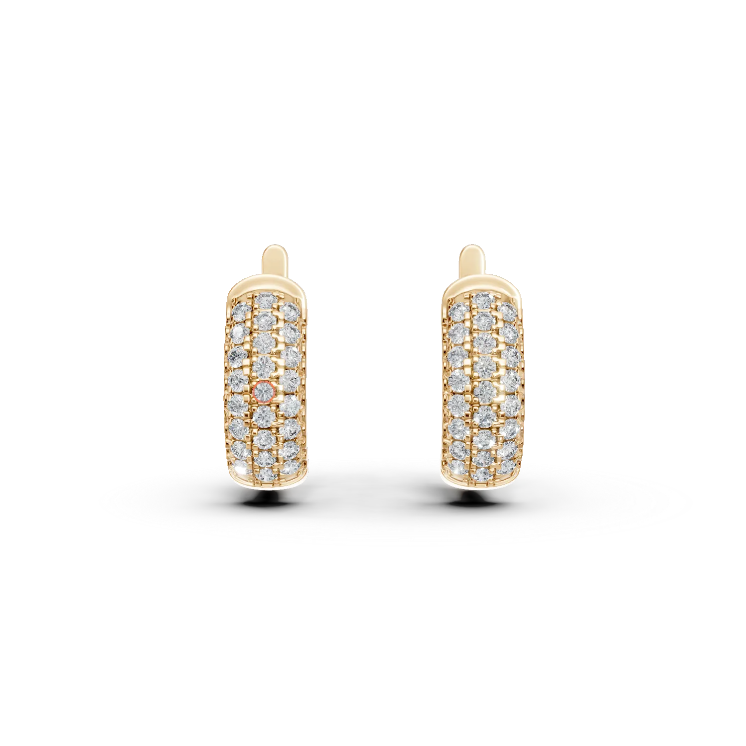 Cercei din aur galben cu diamante microztting de 0.4ct create in laborator
