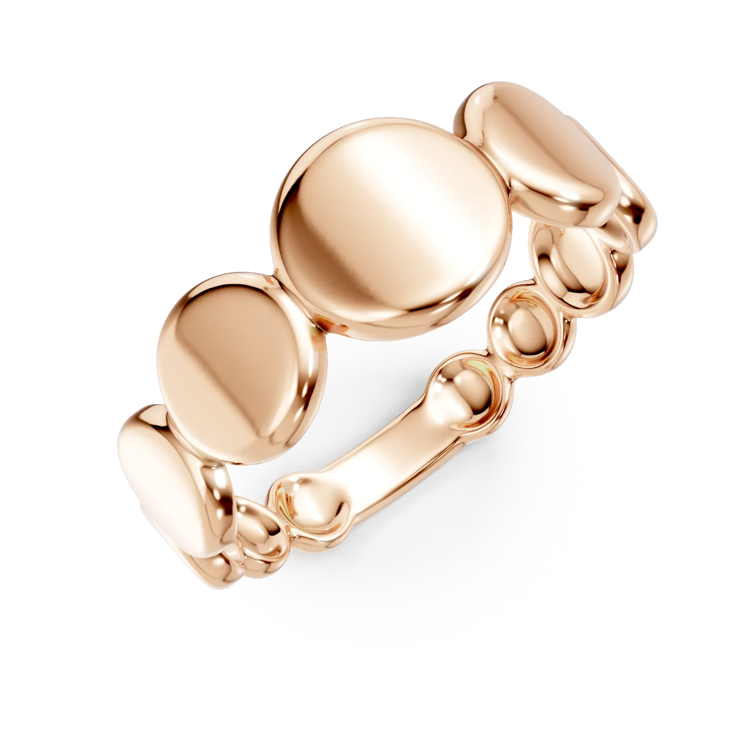 Inel geometric din aur roz