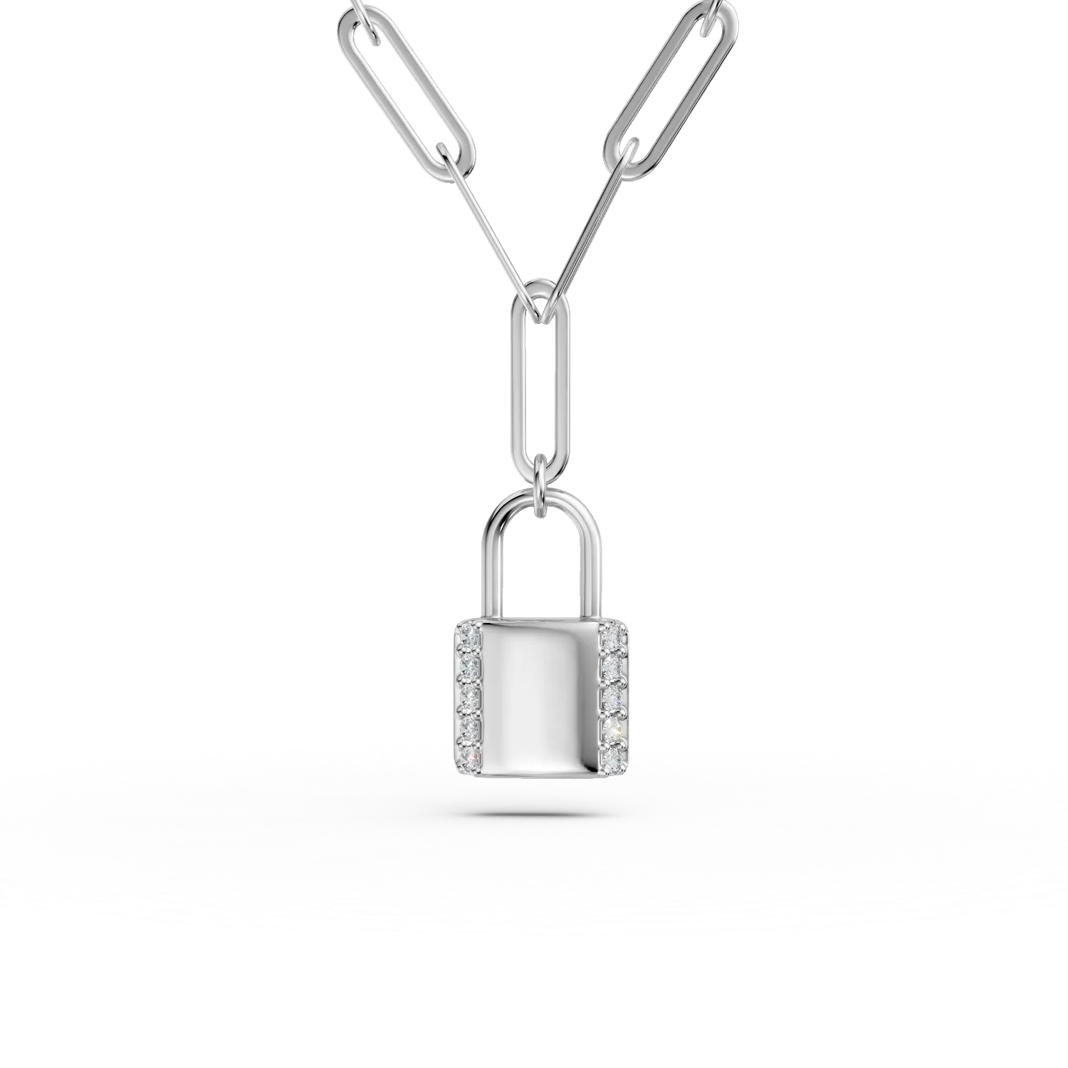 Lant cu pandantiv lacat din argint cu zirconii